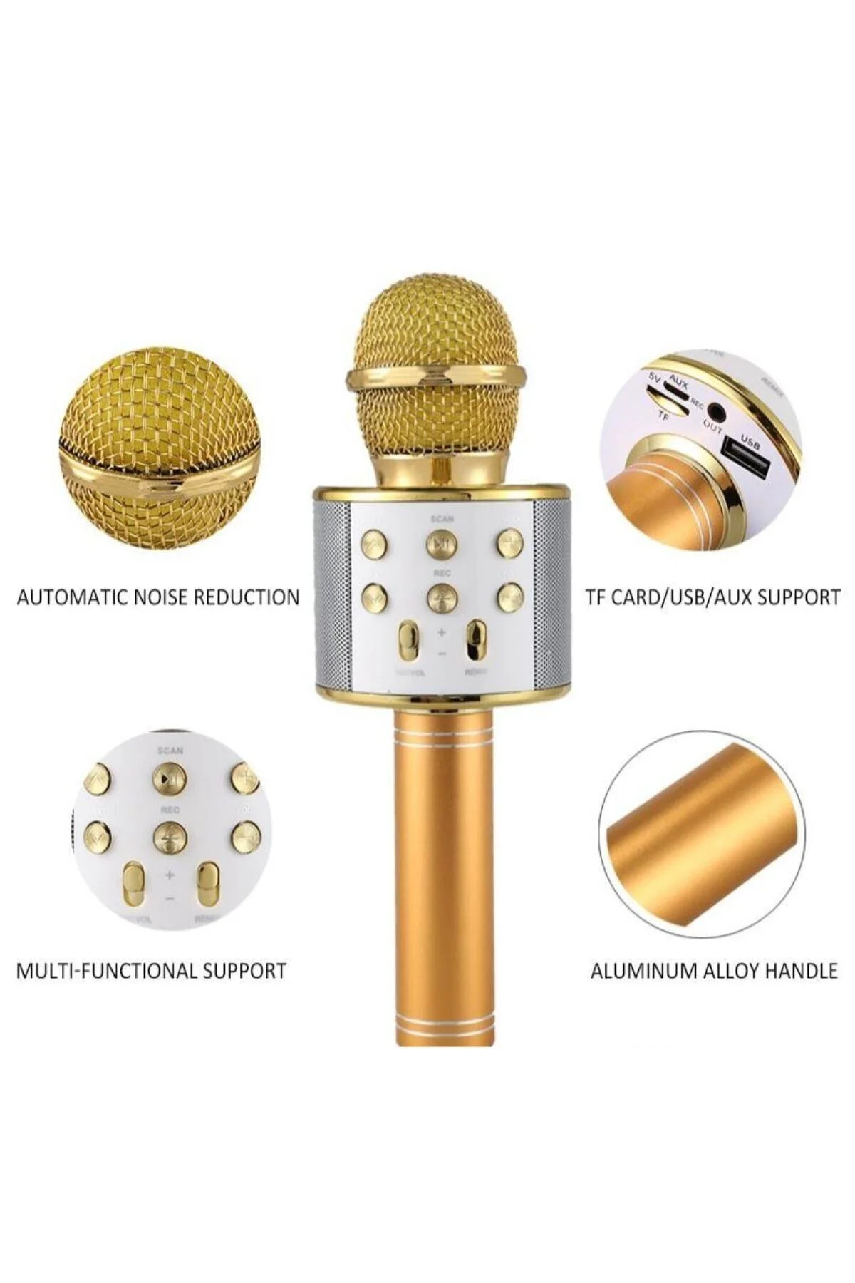 Karaoke Bluetooth Mikrofon Wster Usb Ses Değiştir Ws-858 - pazariz Görsel 2