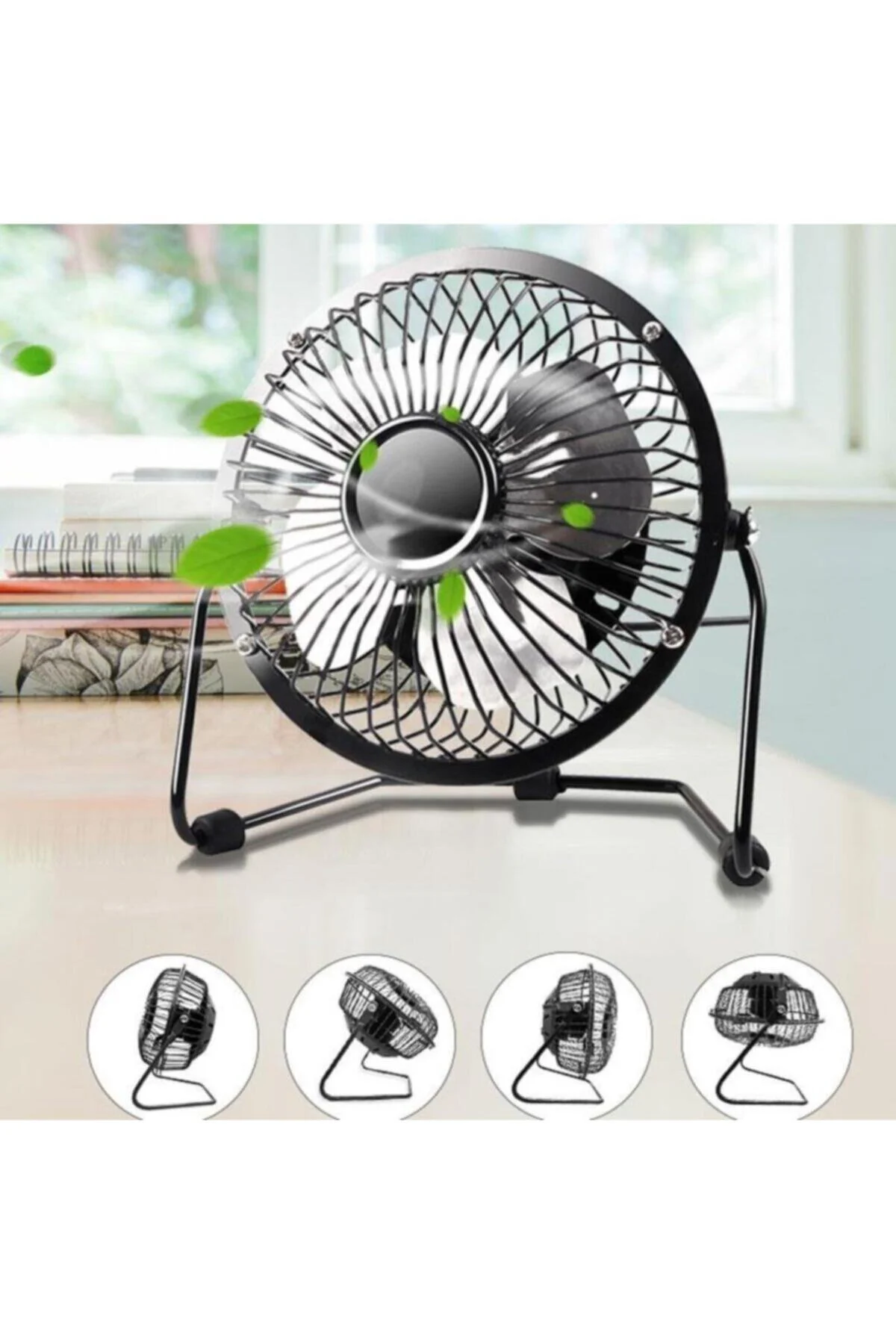 Soğutucu Serinletici Pervaneli Masaüstü Küçük Ayaklı Vantilatör Klima Usb Fan Metal Fan - pazariz Görsel 2