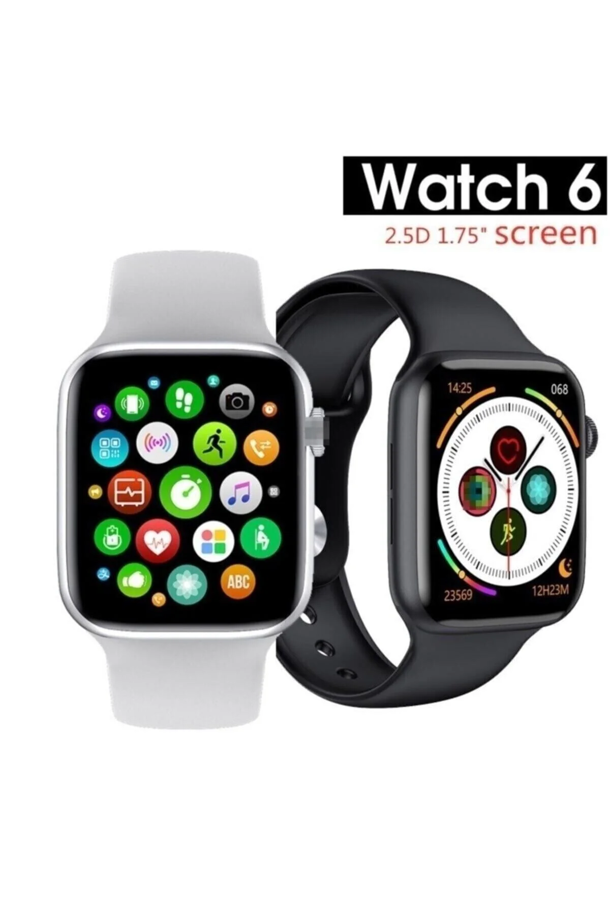 Watch 6 2023 Akıllı Saat Nabız Ölçer Çok Fonksiyonlu Siyah - pazariz Görsel 4