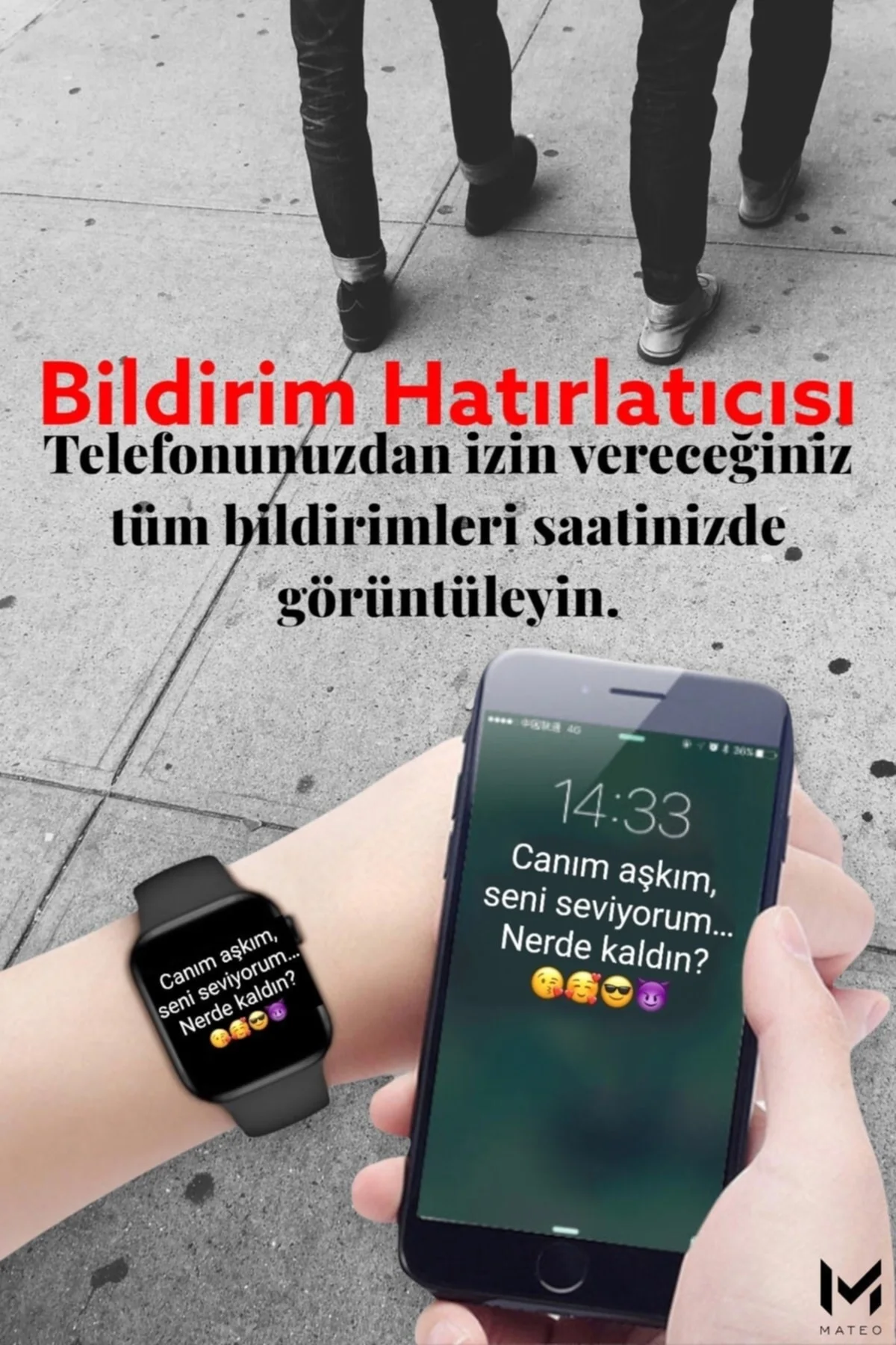 Akıllı Saat L800 + Aırpods I12 Kablosuz Kulaklık Ikili Siyah Set - pazariz Görsel 3