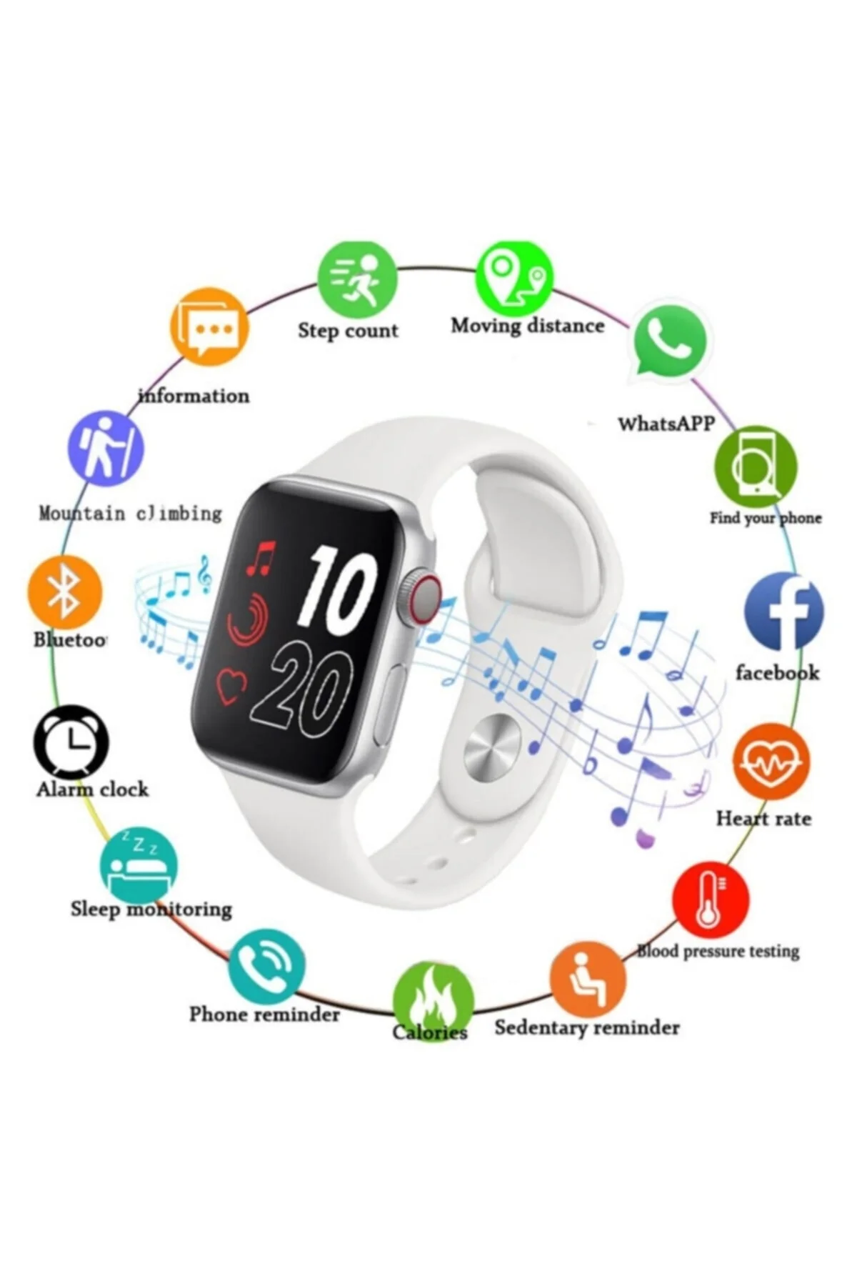 Akıllı Saat Smart Watch Türkçe Menülü Arama Cevaplama Modu Konuşma Özelliği Ios Android T500 - pazariz Görsel 3