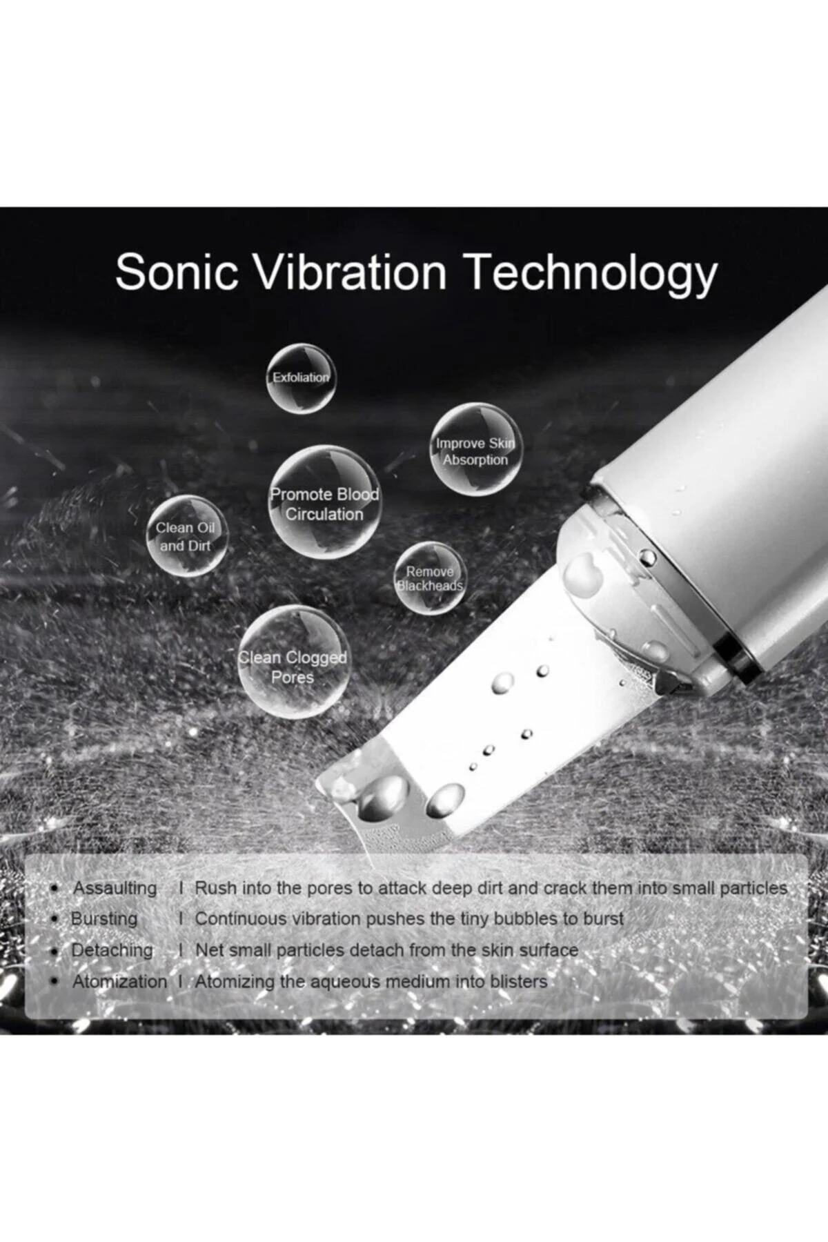 Ultrasonic Siyah Nokta Akne Şarjlı Yüz Temizleme Cihazı - pazariz Görsel 4