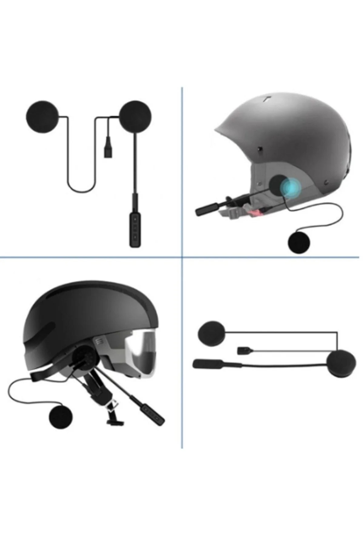 Bluetooth 5.0 Şarj Edilebilir Eller Serbest Motosiklet Kulaklık Kask Kulaklık Uyumlu - pazariz Görsel 4