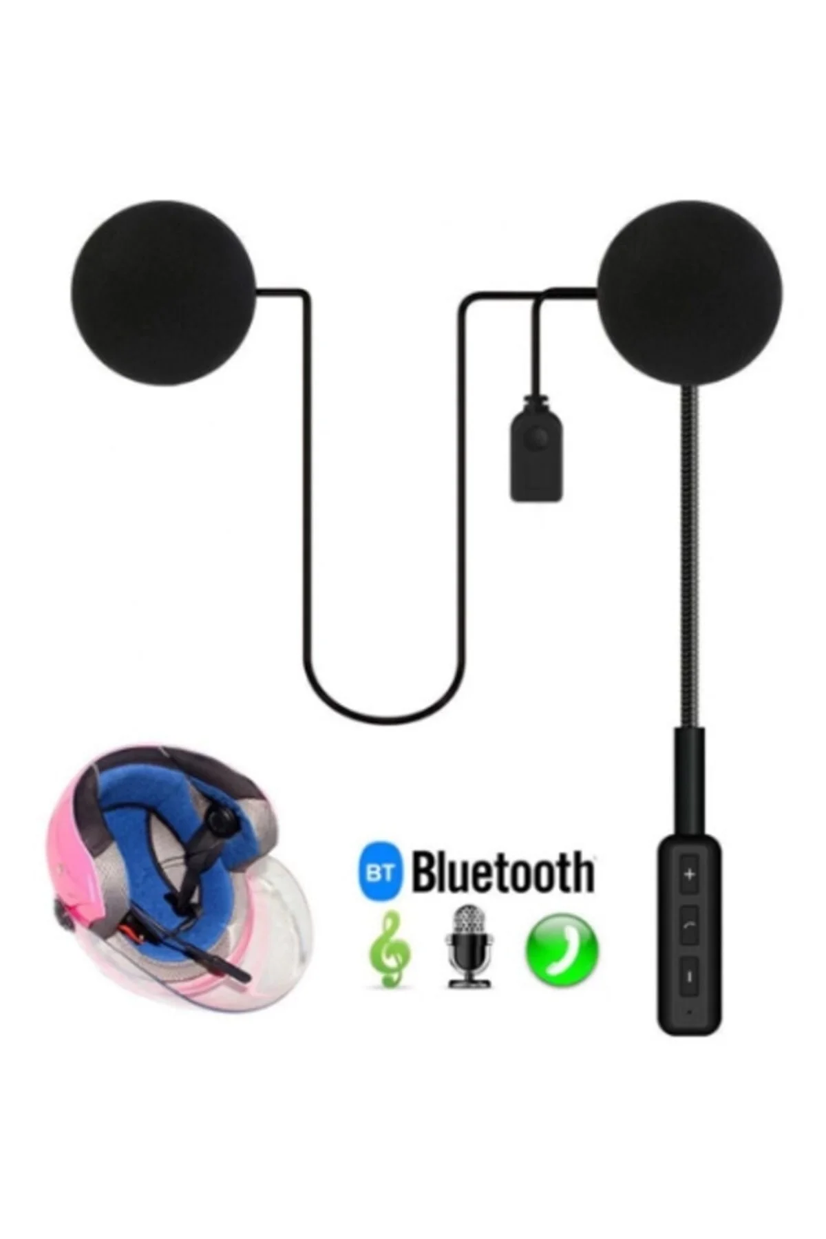 Bluetooth 5.0 Şarj Edilebilir Eller Serbest Motosiklet Kulaklık Kask Kulaklık Uyumlu - pazariz Görsel 2