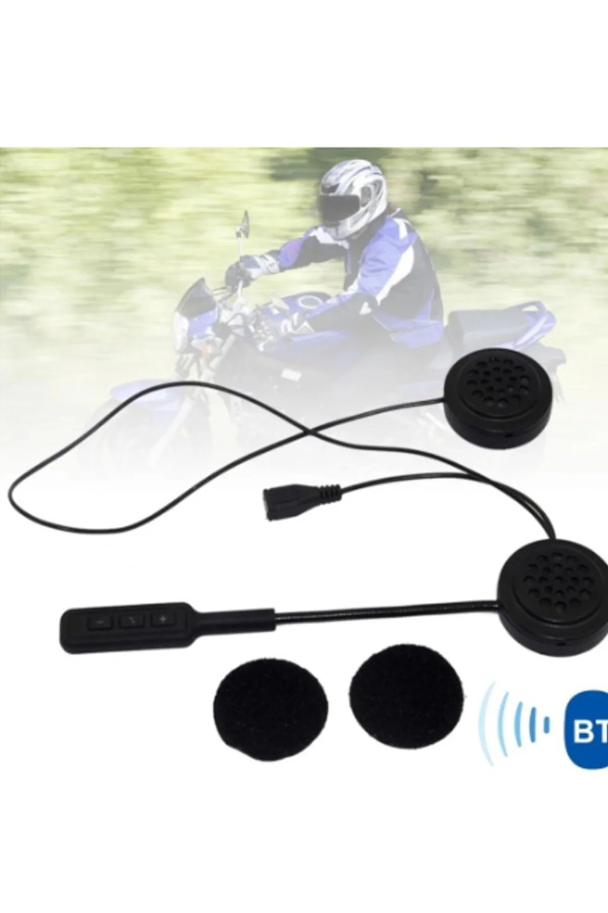 Bluetooth 5.0 Şarj Edilebilir Eller Serbest Motosiklet Kulaklık Kask Kulaklık Uyumlu - pazariz Görsel 3