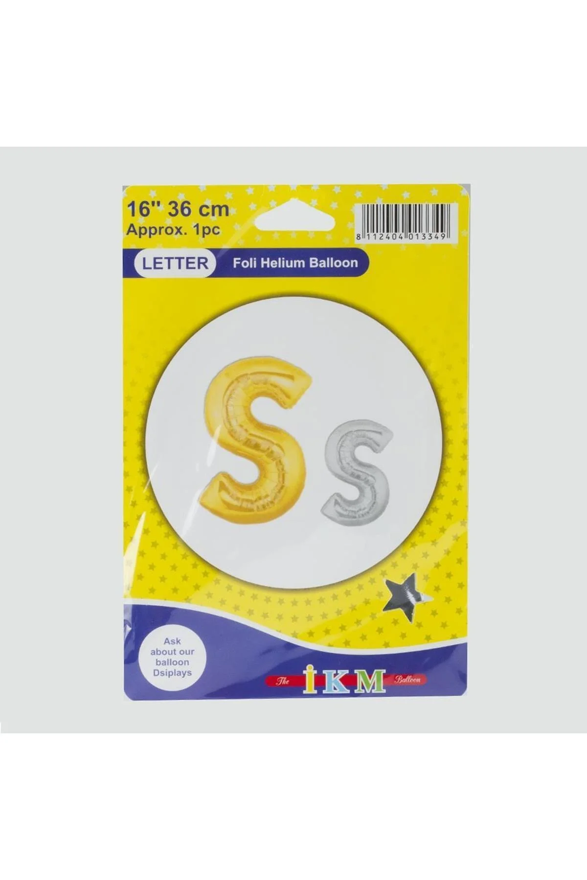 Sarı Renkli 16*36 Harfli Folyo Balon Renk:model-17 Birim:1 Adet