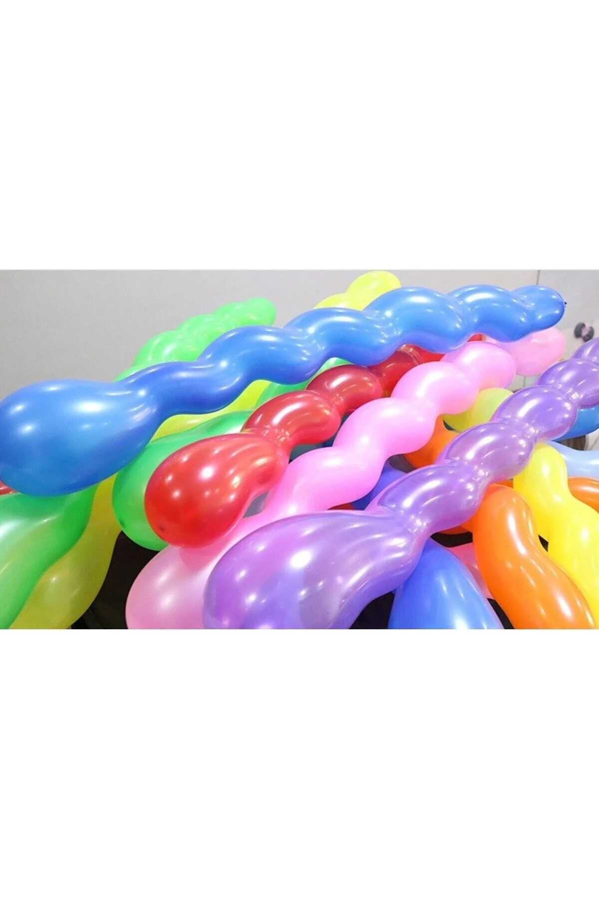 Spiral Burgu Balon Çok Renkli 100 Cm Parti Doğum Günü Parti Dekorasyon Twisted Balloon 20 Ad - pazariz Görsel 5