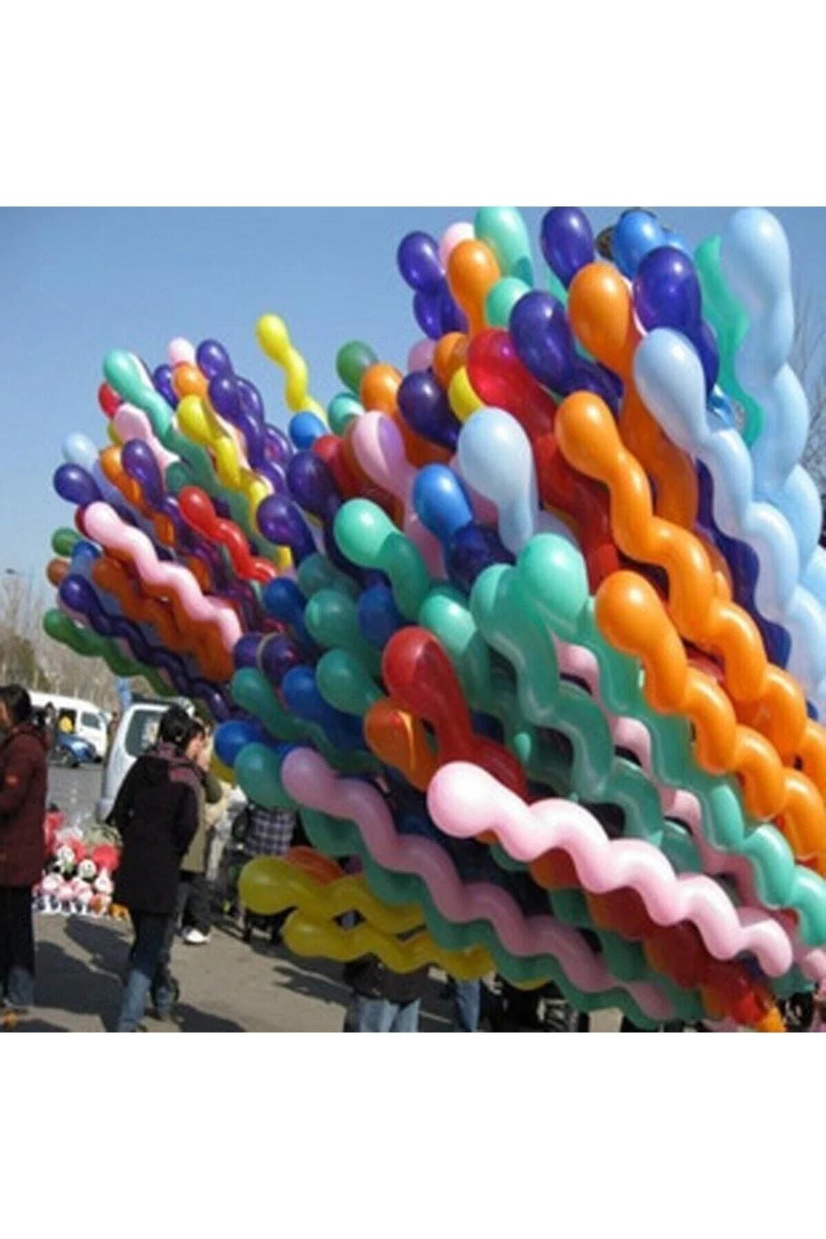 Spiral Burgu Balon Çok Renkli 100 Cm Parti Doğum Günü Parti Dekorasyon Twisted Balloon 20 Ad