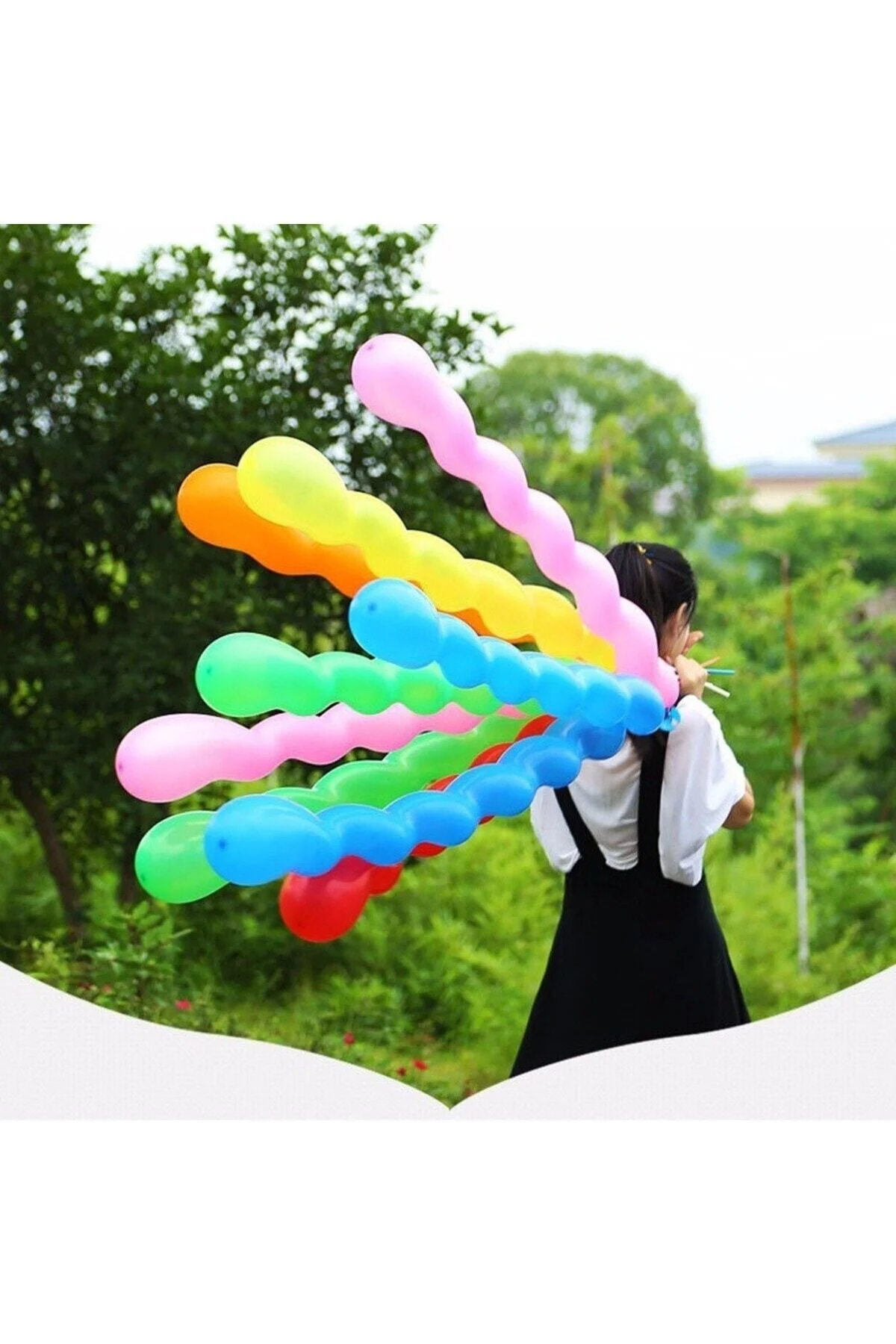 Spiral Burgu Balon Çok Renkli 100 Cm Parti Doğum Günü Parti Dekorasyon Twisted Balloon 20 Ad - pazariz Görsel 2