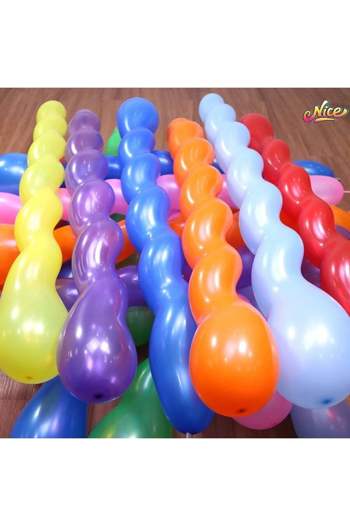 Spiral Burgu Balon Çok Renkli 100 Cm Parti Doğum Günü Dekorasyon Twisted Balloon 100 Ad - pazariz Görsel 6
