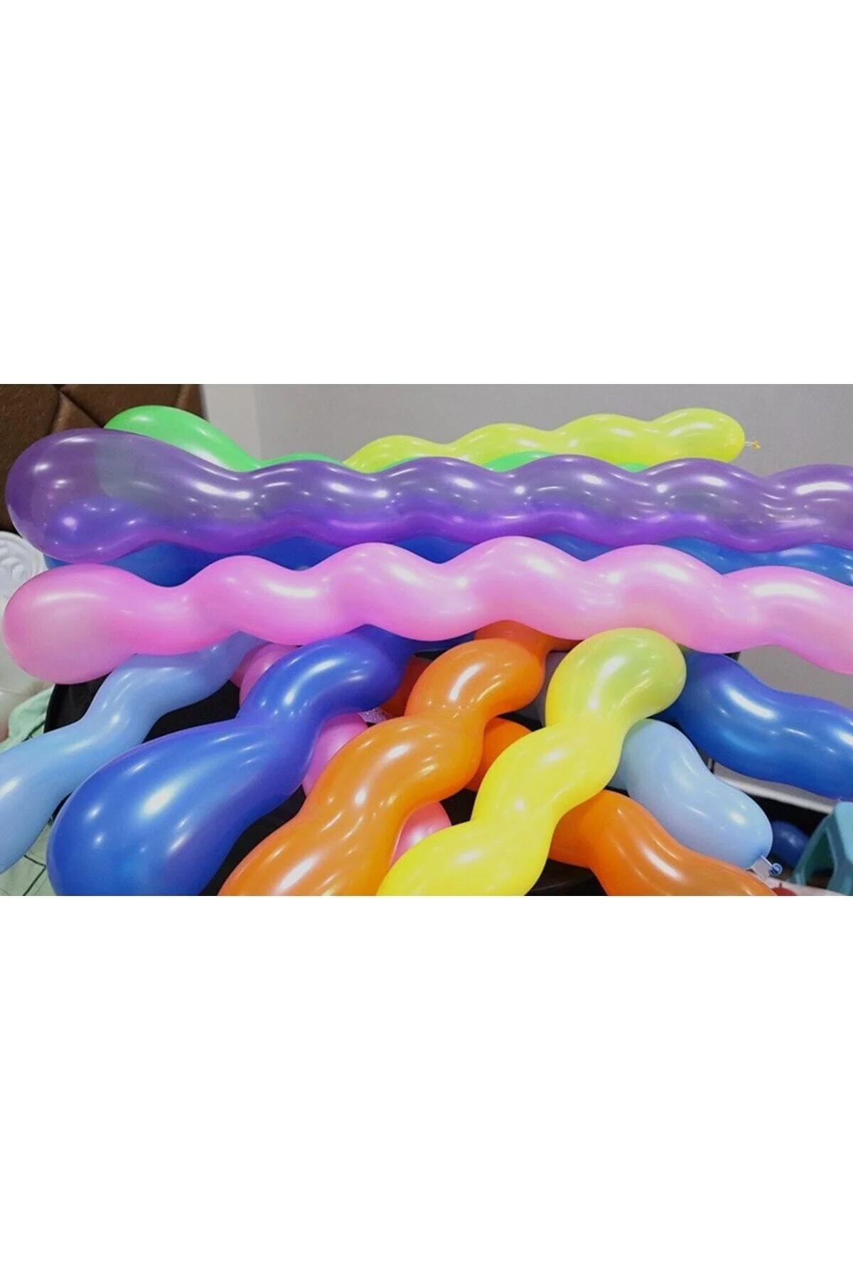 Spiral Burgu Balon Çok Renkli 100 Cm Parti Doğum Günü Dekorasyon Twisted Balloon 100 Ad - pazariz Görsel 4