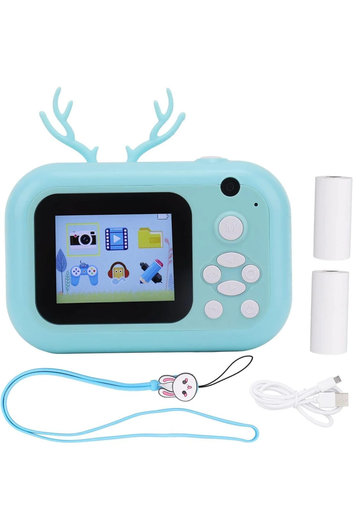 Anlık Termal Yazıcılı Dijital Çocuk Kamerası Geyikli 2.4 İnç HD Photo Printer Camera Pembe - pazariz Görsel 5