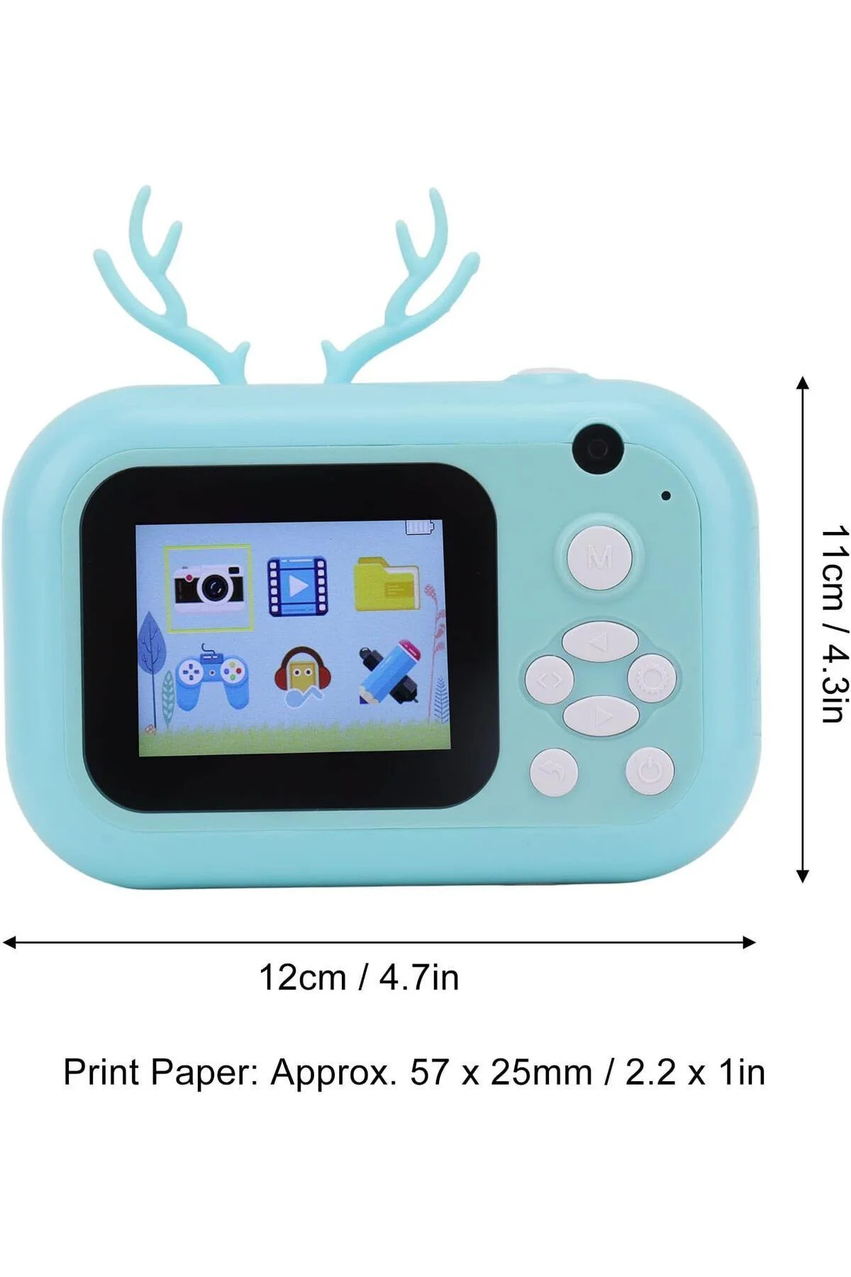 Anlık Termal Yazıcılı Dijital Çocuk Kamerası Geyikli 2.4 İnç HD Photo Printer Camera Pembe - pazariz Görsel 3