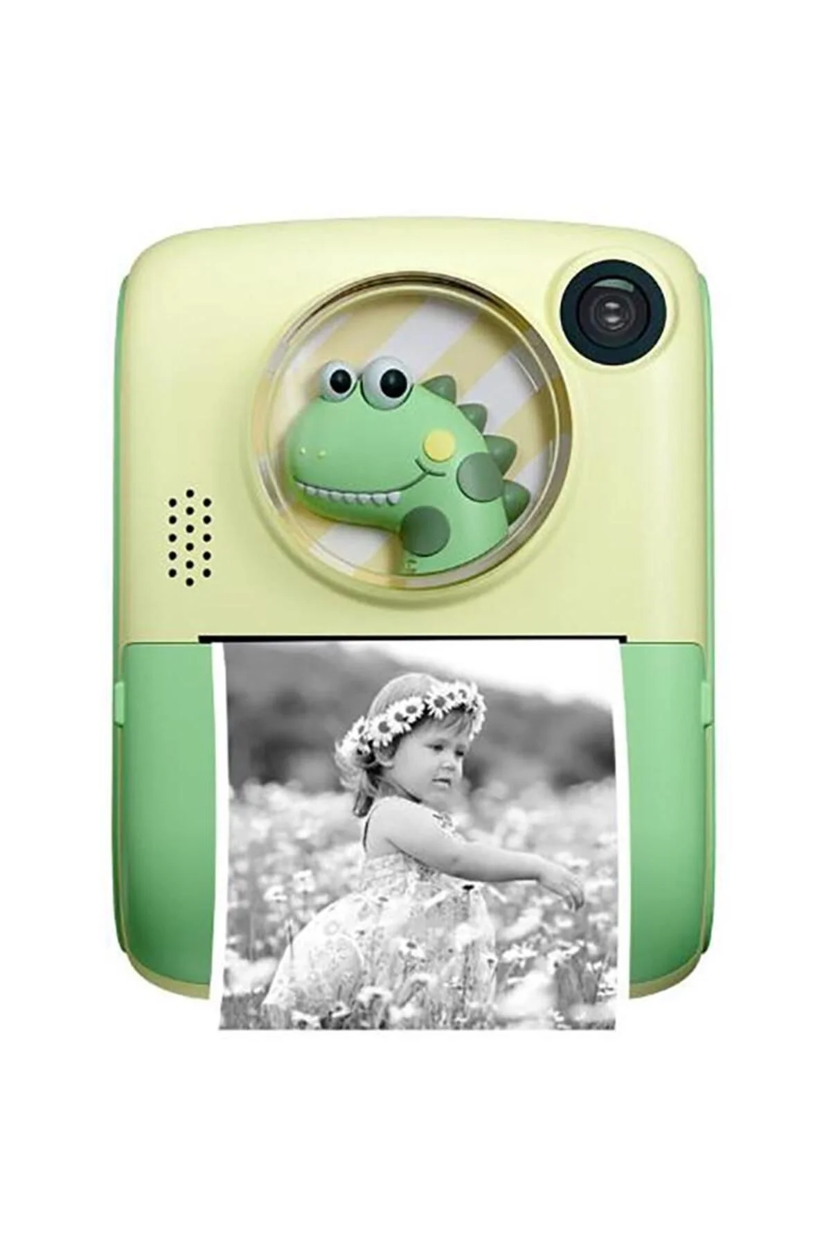 Anlık Termal Yazıcılı Dijital Çocuk Kamerası 2.0 İnç HD Instant Photo Printer Camera Yeşil - pazariz Görsel 3