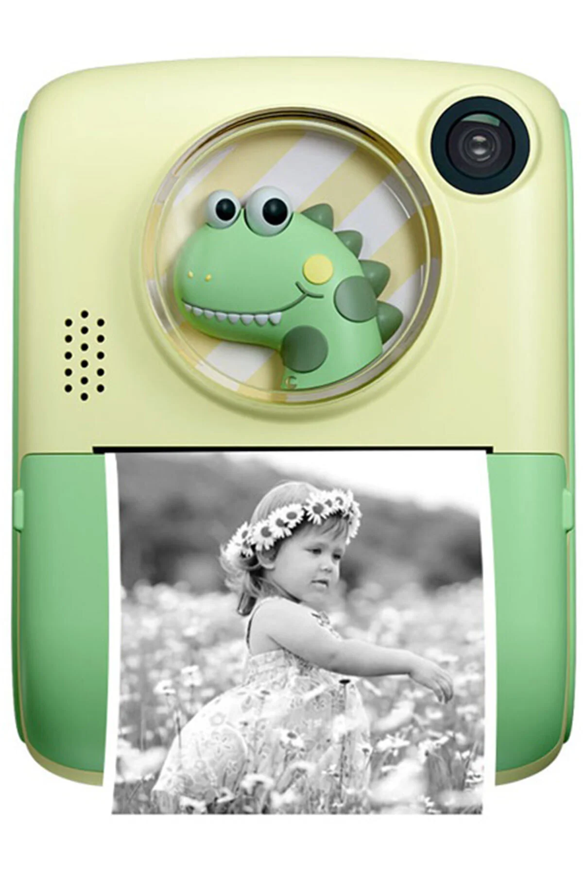 Anlık Termal Yazıcılı Dijital Çocuk Kamerası 2.0 İnç HD Instant Photo Printer Camera Yeşil