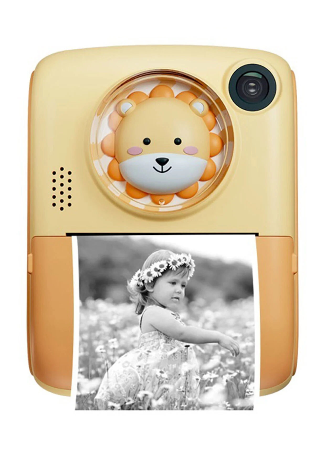 Anlık Termal Yazıcılı Dijital Çocuk Kamerası 2.0 İnç HD Instant Photo Printer Camera Sarı
