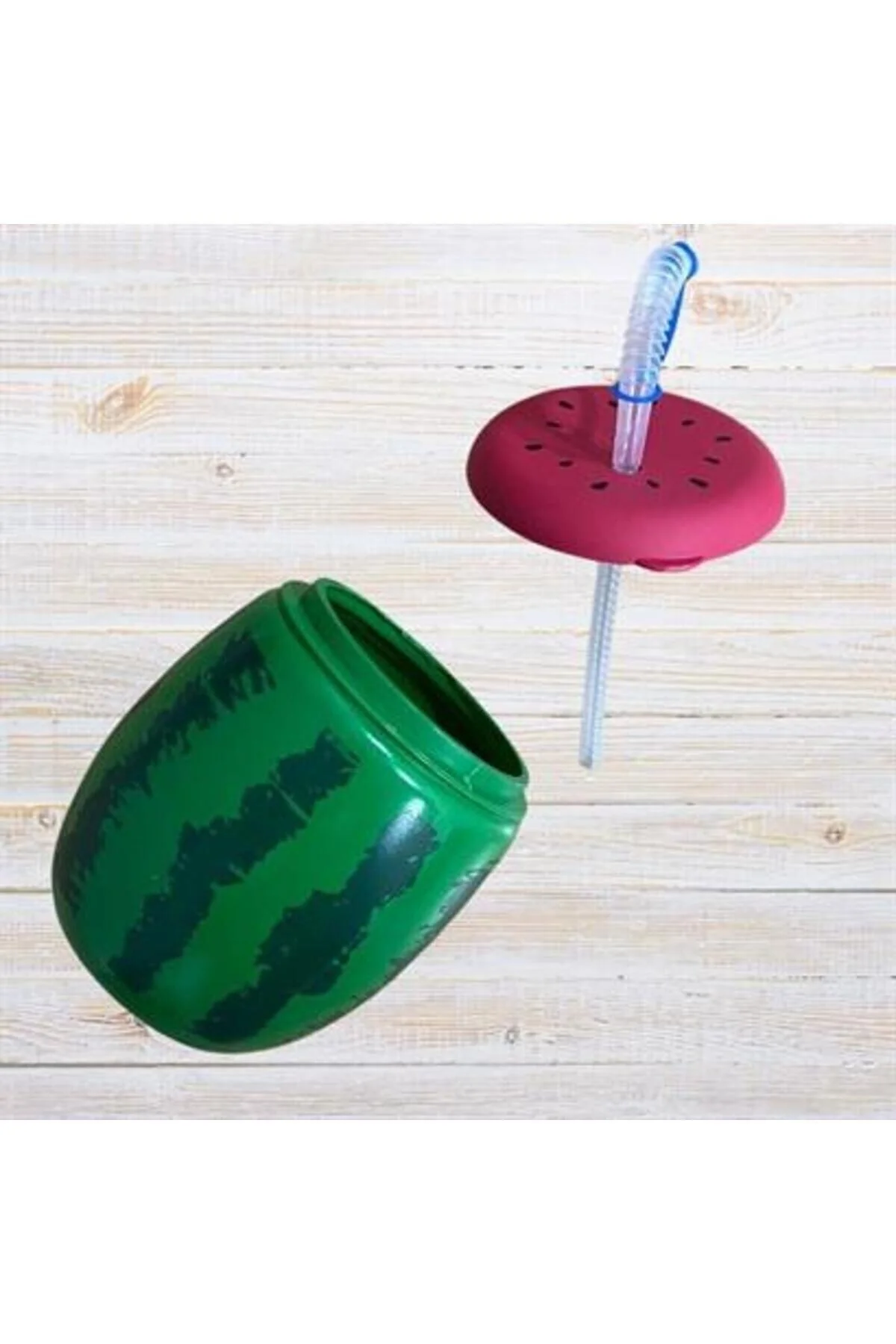 Karpuz Tasarım Kendinden Pipetli 900 ml Suluk Matara - pazariz Görsel 6