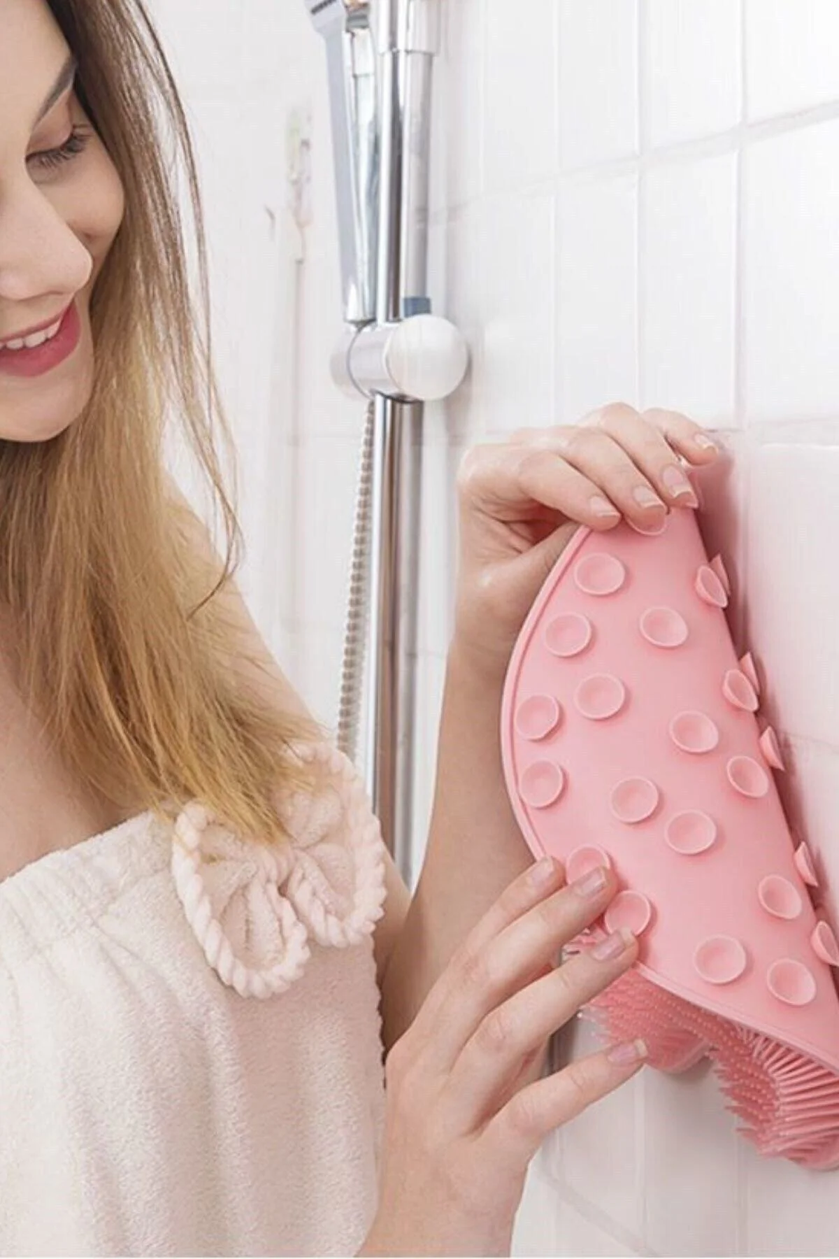 Pazarız Çok Amaçlı Vantuzlu Esnek Yumuşak Banyo El Ayak Vücut Plastik Duş Matı Plastik Banyo Matı - pazariz Görsel 3