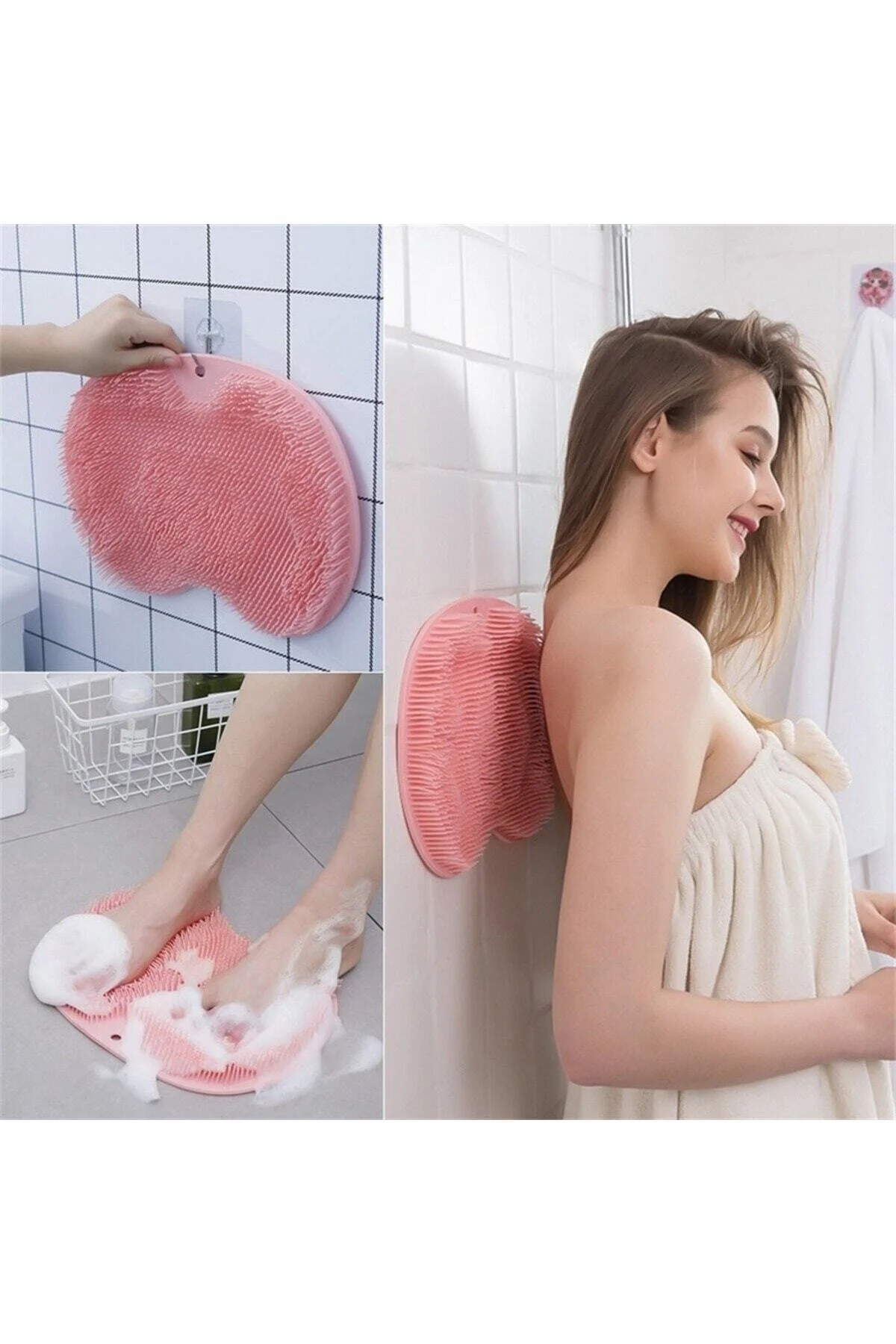 Pazarız Çok Amaçlı Vantuzlu Esnek Yumuşak Banyo El Ayak Vücut Plastik Duş Matı Plastik Banyo Matı - pazariz Görsel 8
