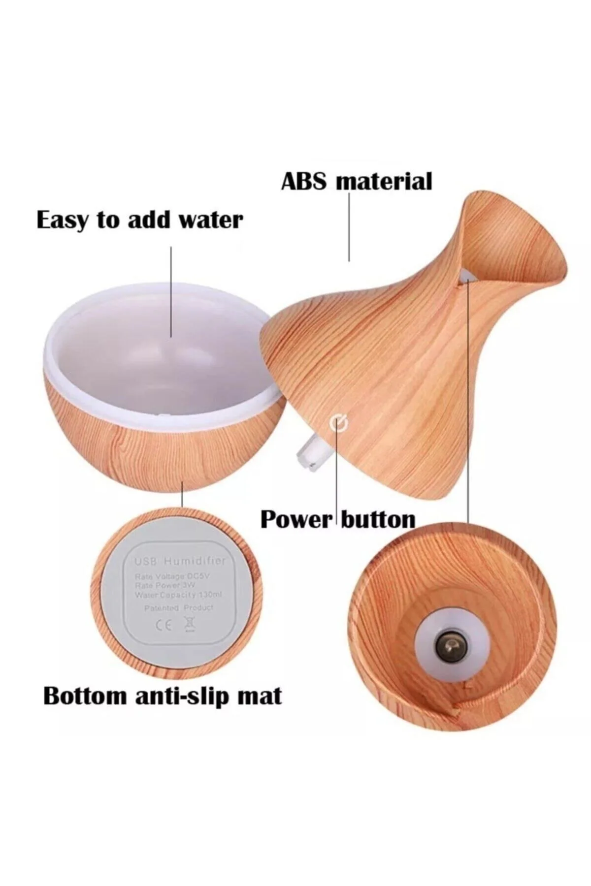 Ultrasonic Aroma Terapi Oda Hava Nemlendirici Led Işıklı Humudifier - pazariz Görsel 3