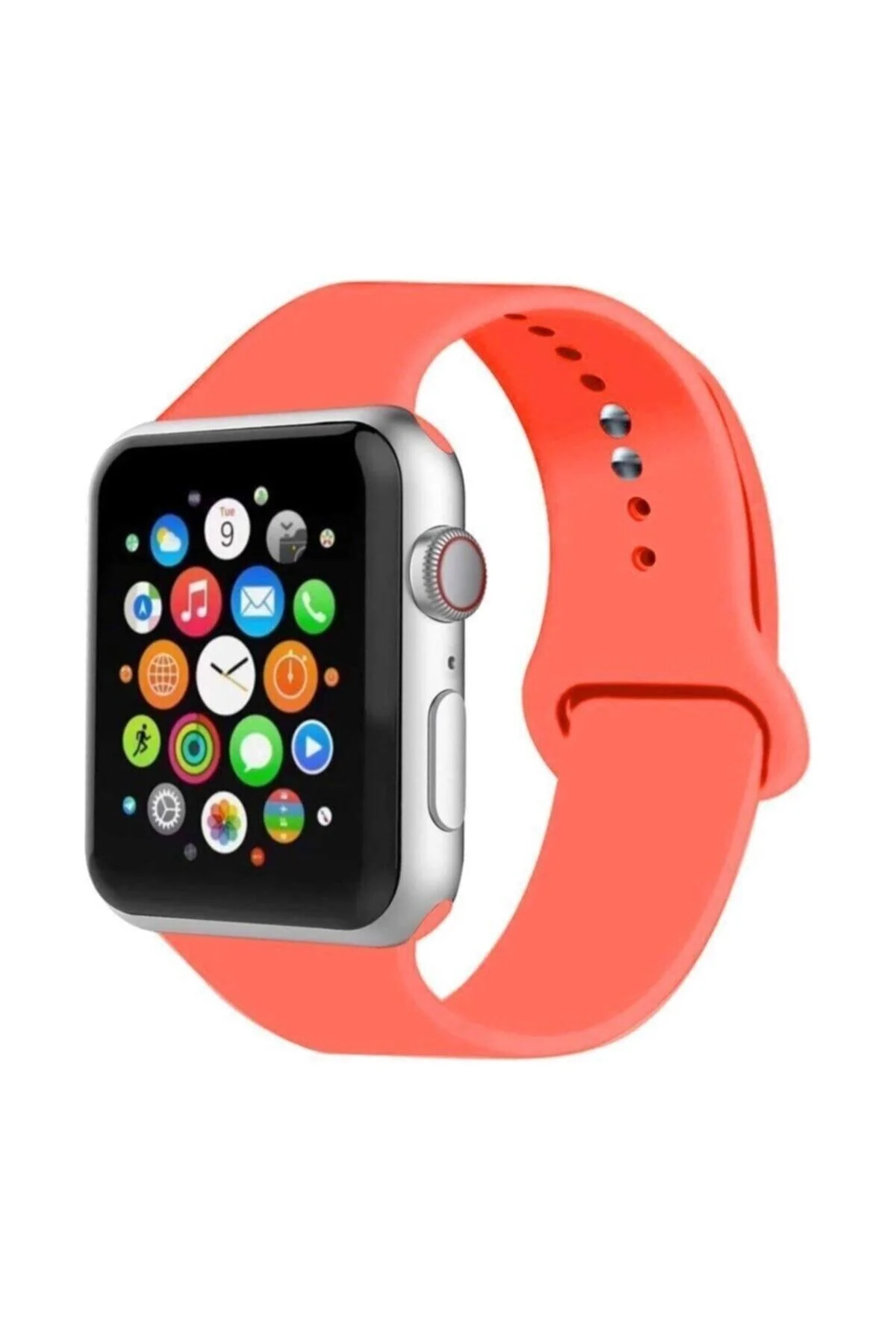 Apple Watch Uyumlu Silikon Kordon Kayış 7 - 6 - Se - 5 - 4 - 3 - 2 - 1 38mm 40mm - Beyaz