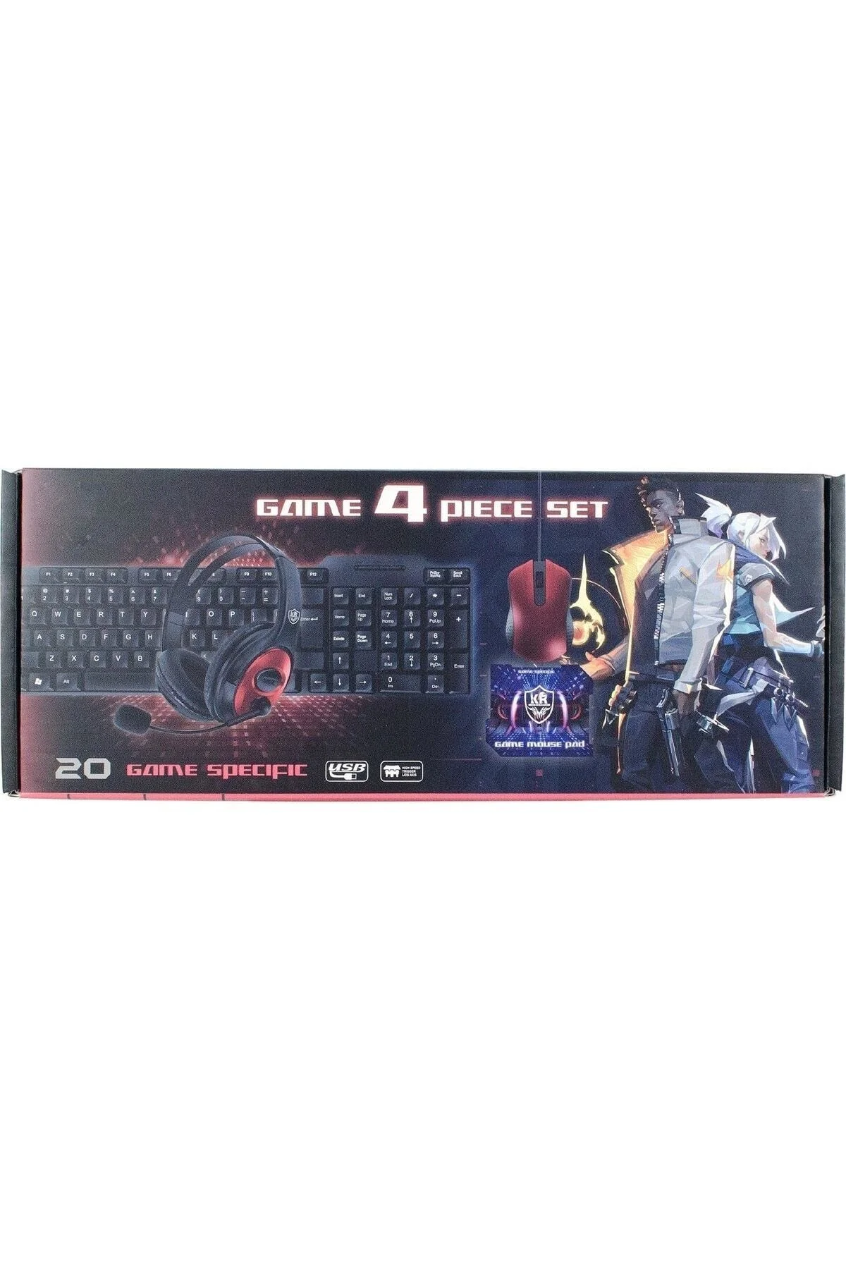 K20 Gaming 4 Parça Oyuncu Seti Klavye Mouse Kulaklık Mouse Pad - pazariz Görsel 2