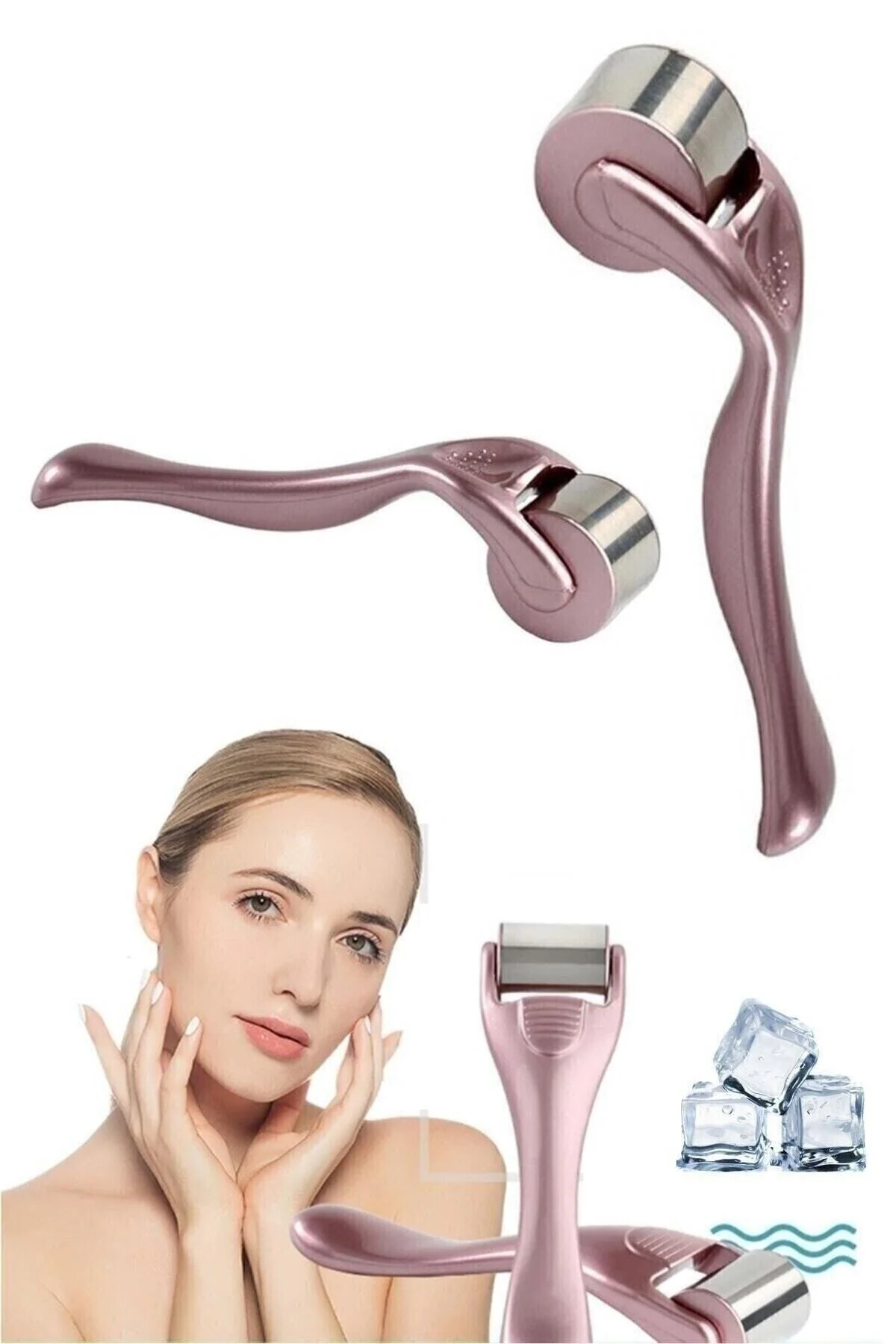 Cilt Sıkılaştırıcı Ice Roller Kırışık Giderici Buz Silindirli Yüz Masaj Aleti Dermaroller