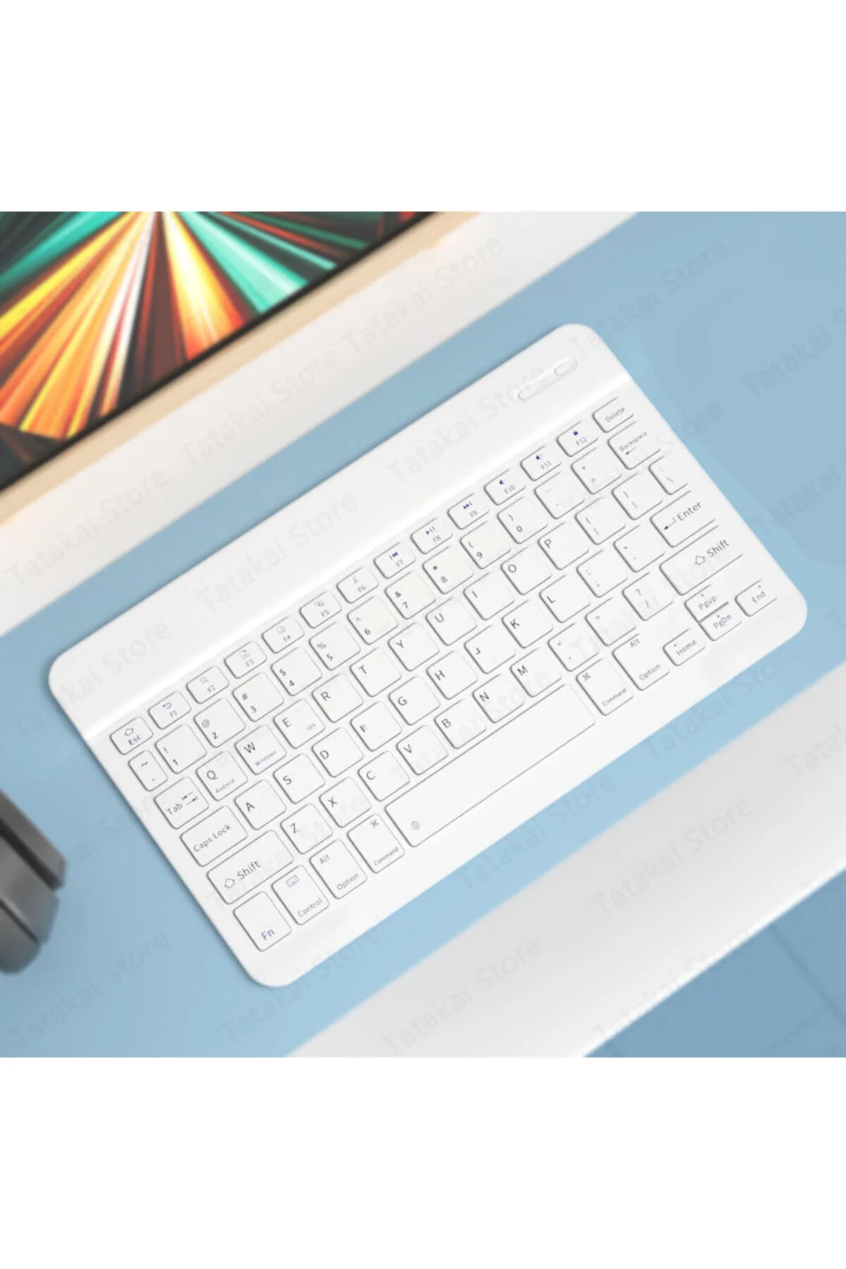 Klavye Mouse Seti Klavye Mouse Set Mini Kablosuz 2.4G Wirelless Multimedya Beyaz - pazariz Görsel 4