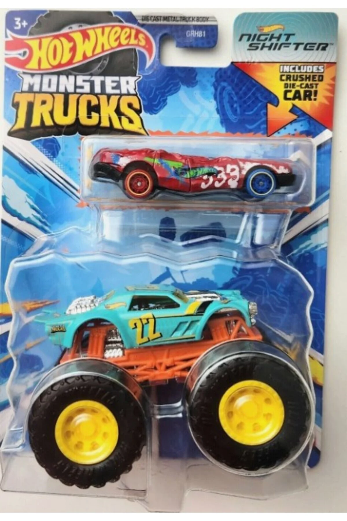Night Shifter and Crushed Sedan Stop 2021 Monster Trucks - HWN36