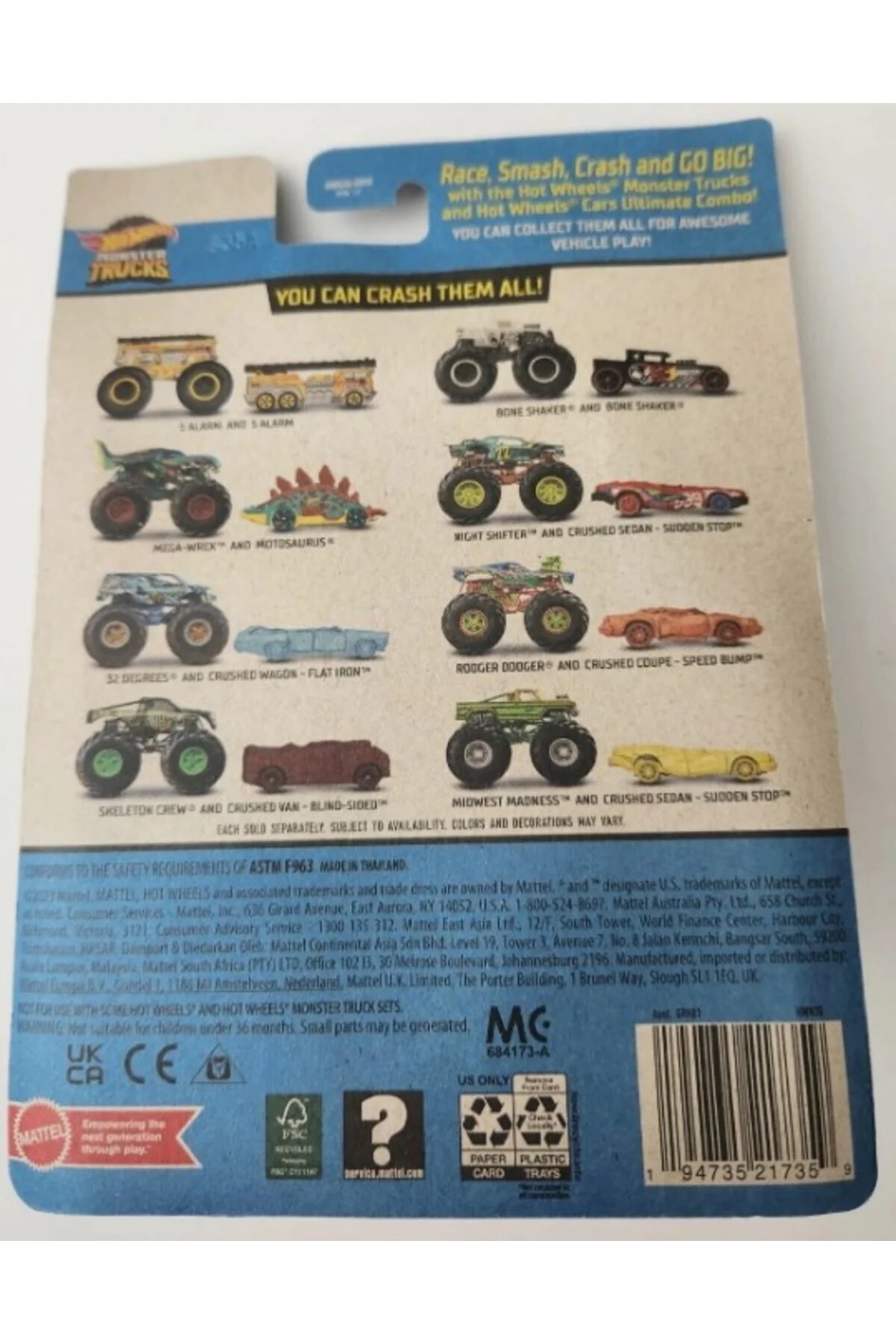 Night Shifter and Crushed Sedan Stop 2021 Monster Trucks - HWN36 - HOT WHEELS Görsel 2
