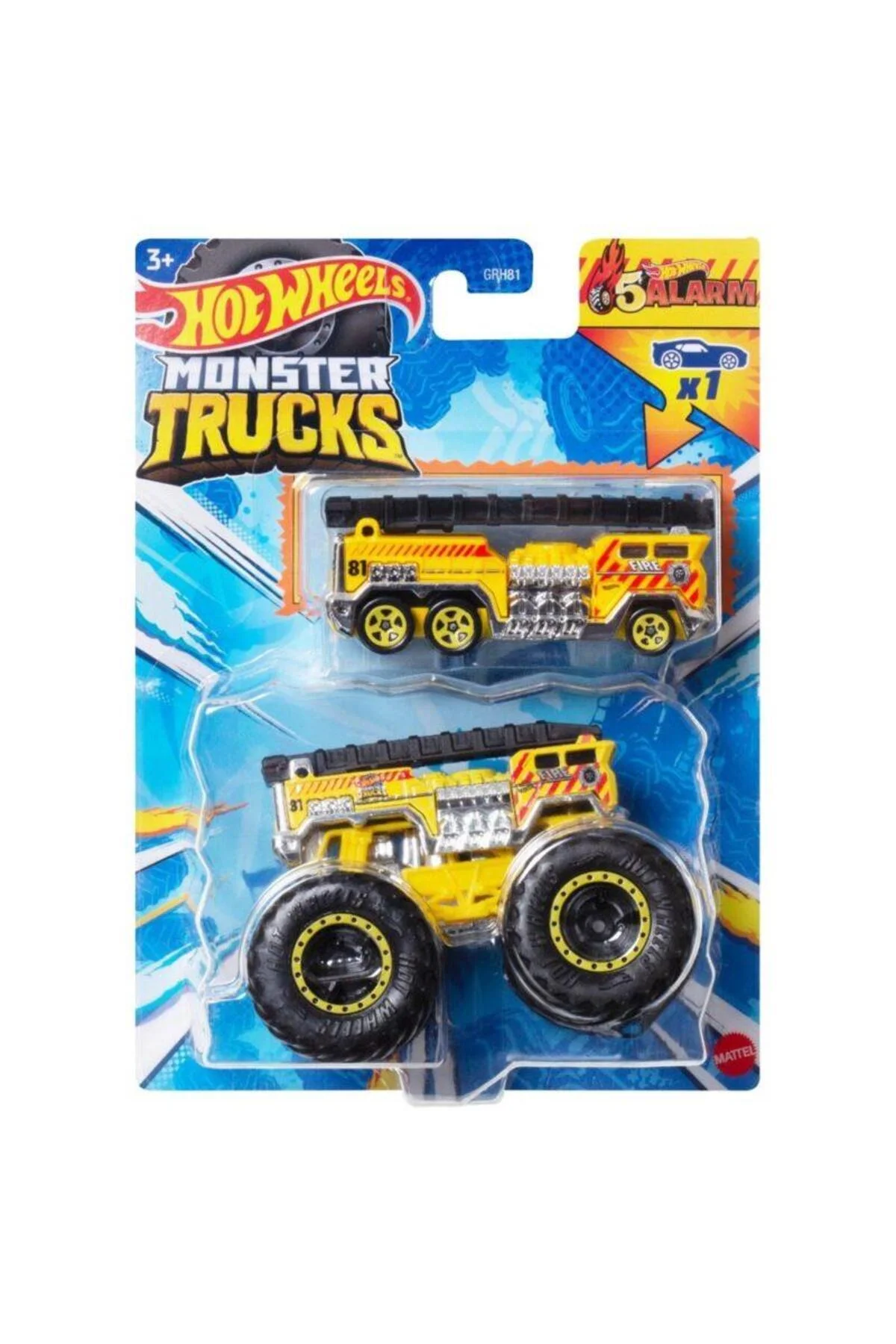 Monstr Trucks ve Araba Seti 1:64 Arabalar 5 ALARM GRH81-HWN39 - HOT WHEELS Görsel 2