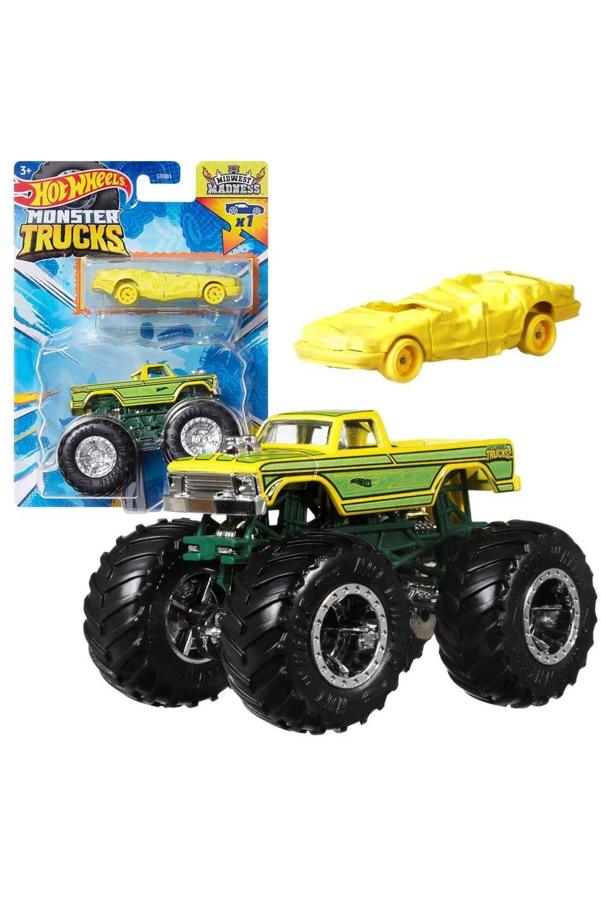 Monstr Trucks ve Araba Seti 1:64 Arabalar Midwest Madness GRH81-HWN42