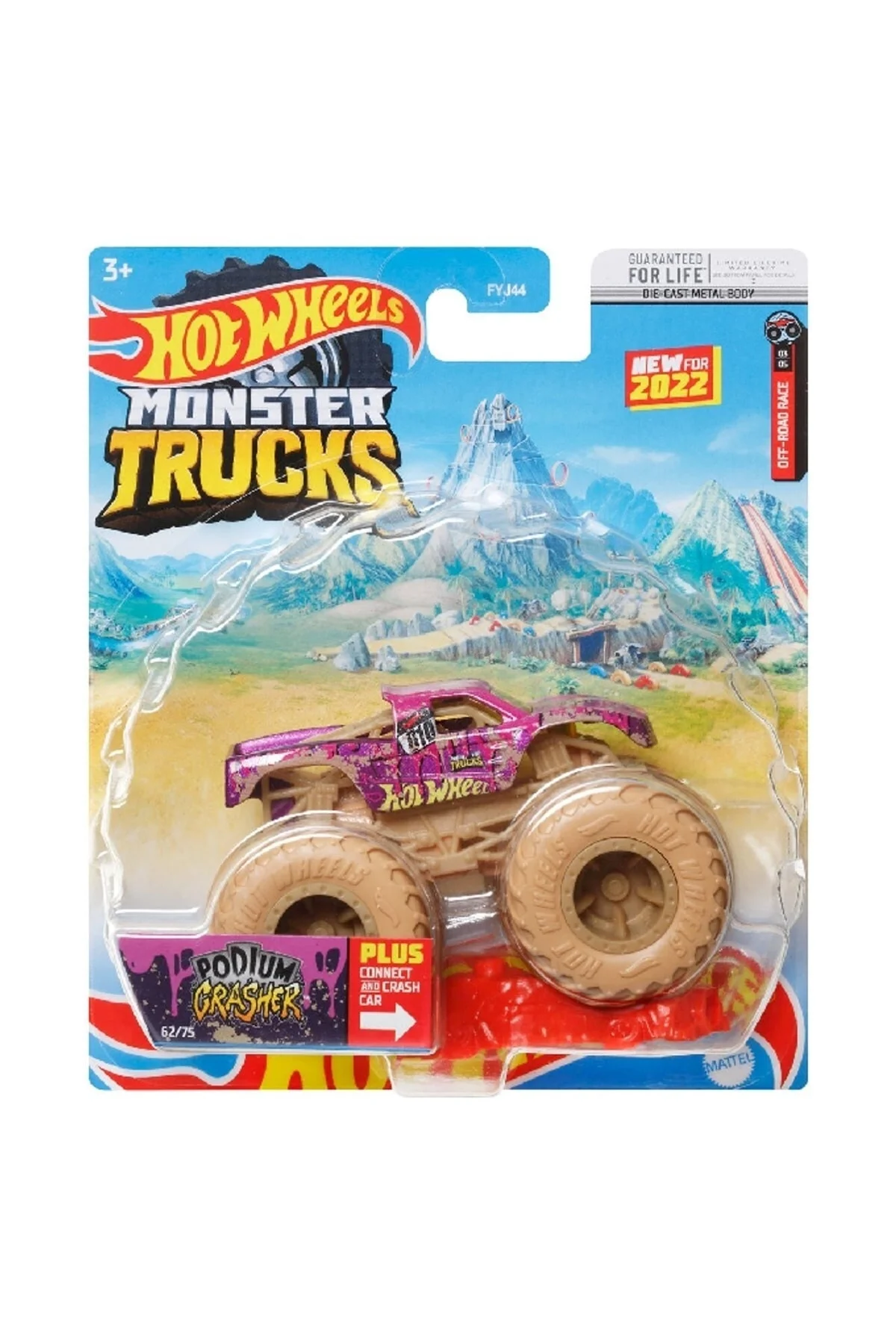 Fyj44 Monster Trucks 1:64 Araba Podıum Crasher Hcp86