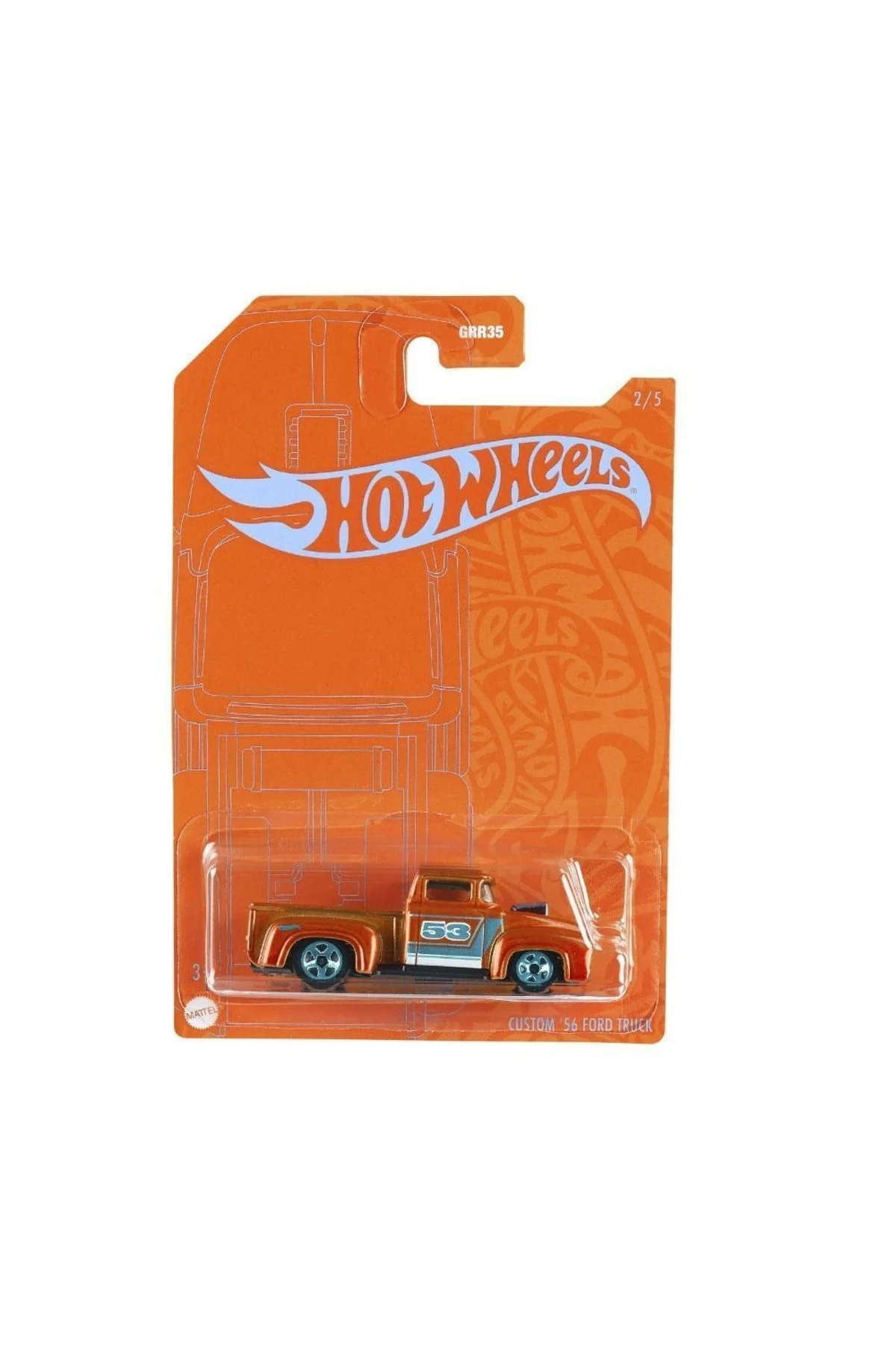 Hot Wheels Mavi Ve Parlak Arabalar - Custom '56 Fordtruck - Grr35-grr37 - Mattel Games Görsel 2