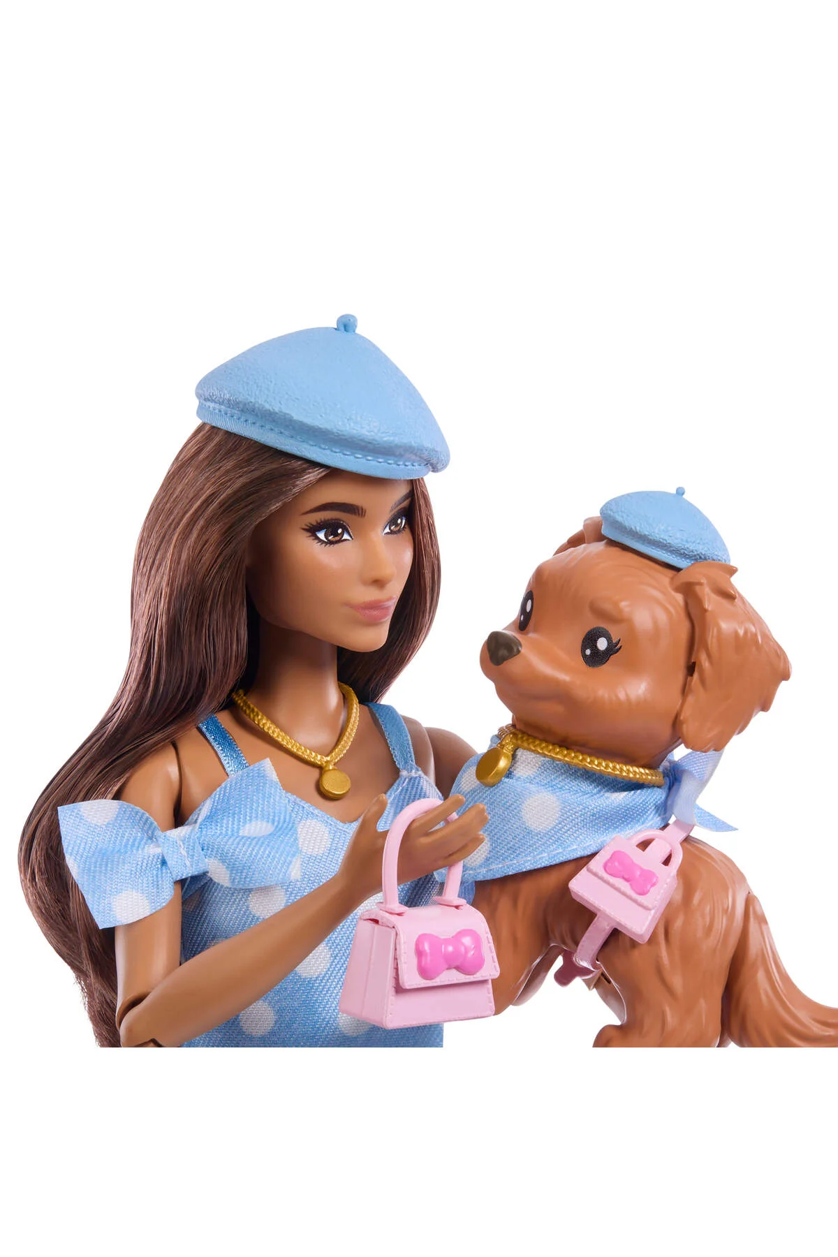 Uyumlu Dostlar Kahverengi Saçlı Bebek ve Köpekçiği JFP38 - Barbie Görsel 4