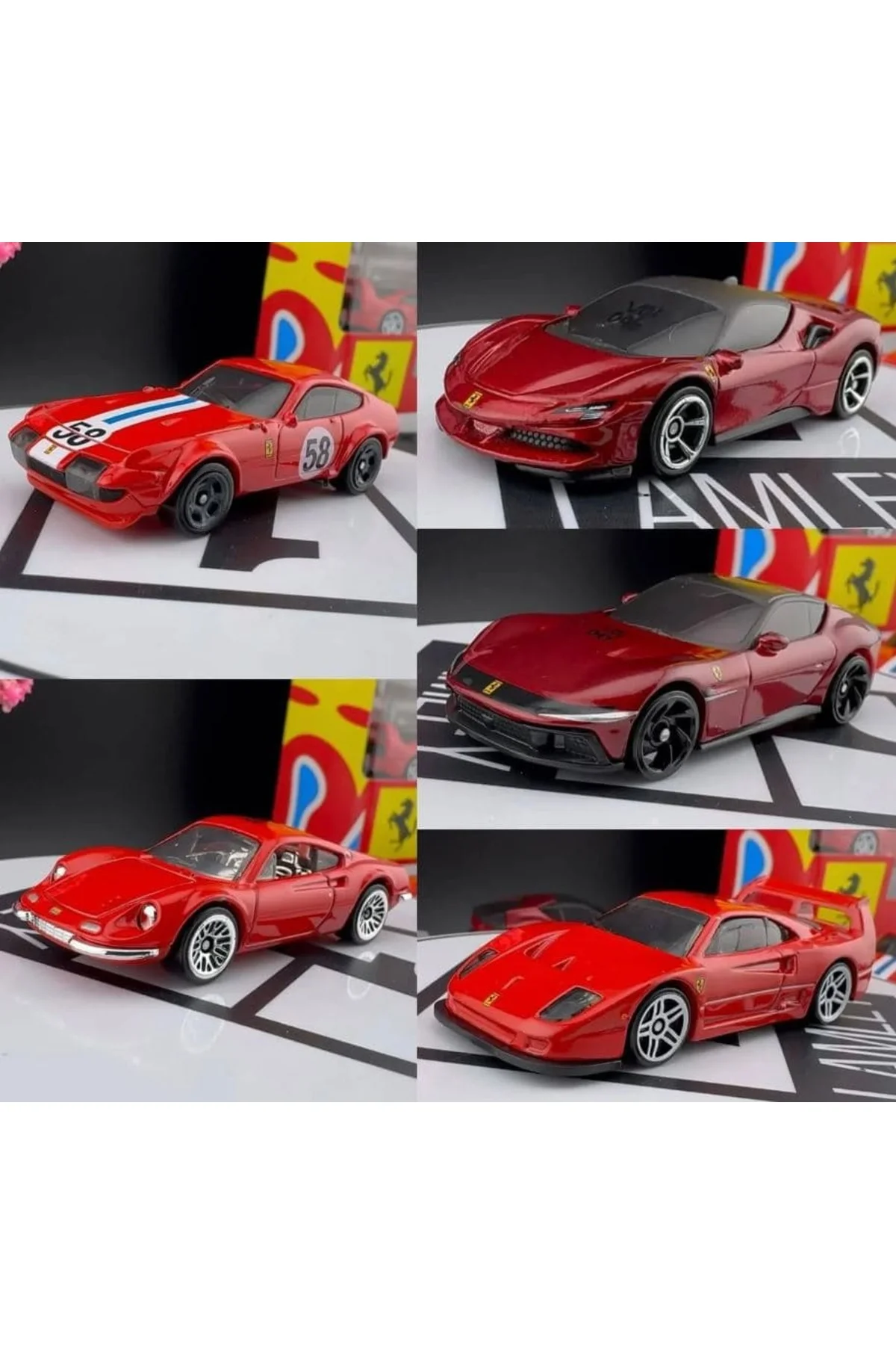 Ferrari 5'li Kutu 1/64 Model Araba Seti - HOT WHEELS Görsel 2