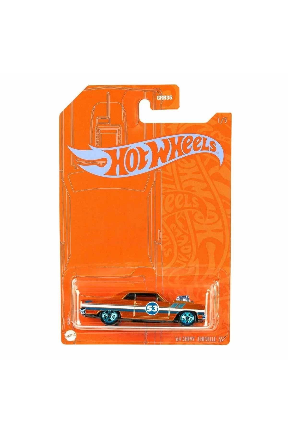 Hot Wheels Mavi Ve Parlak Arabalar 64 Chevy Chevelle Ss Grr36 Uyumlu