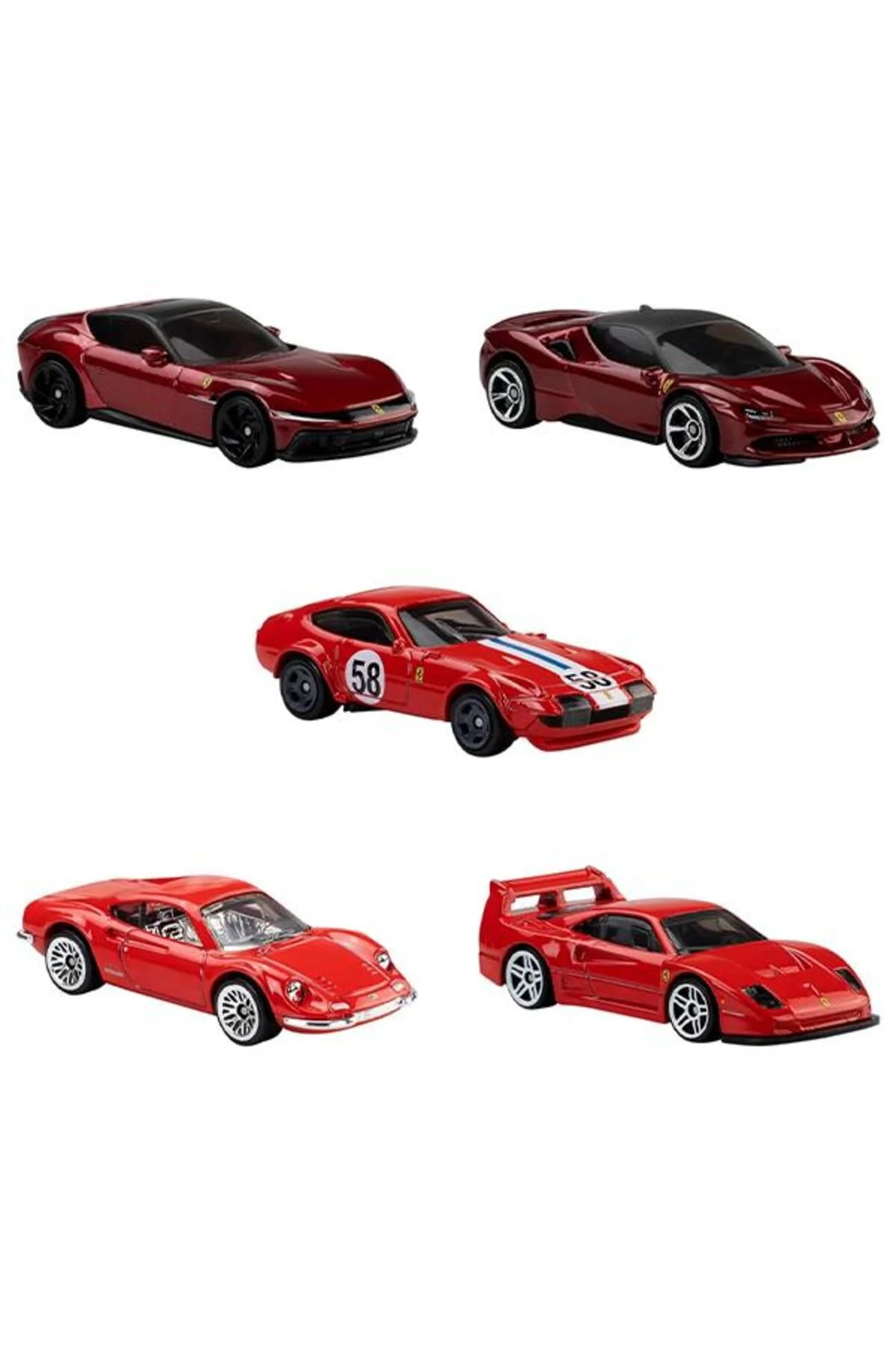 5 li Ferrari Araba Seti JLN12 - HOT WHEELS Görsel 2
