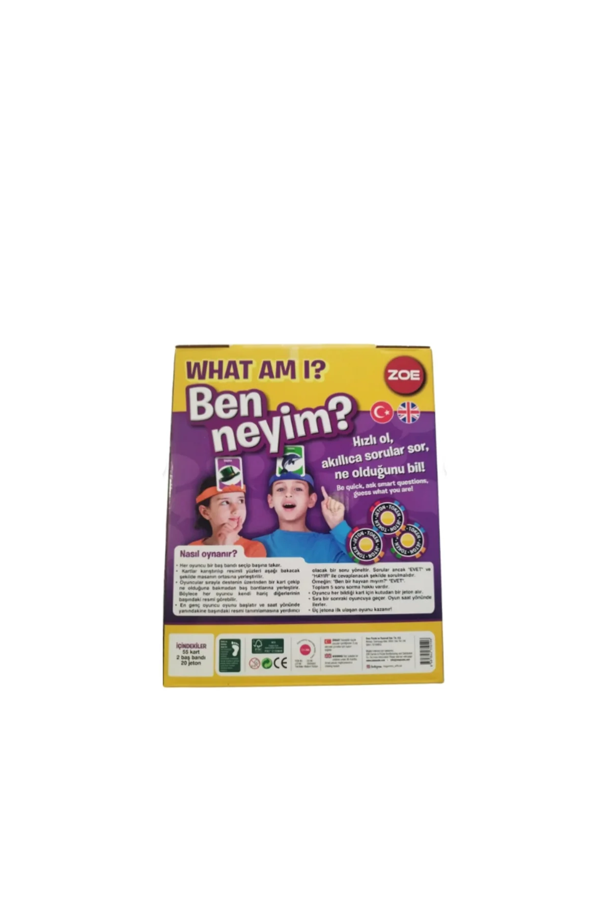 What Am I Ben Neyim? Eğitici Kart Oyunu | 5+ Yaş | 2 Kişilik Tahmin ve Soru-Cevap Oyunu - The Byzia Görsel 3