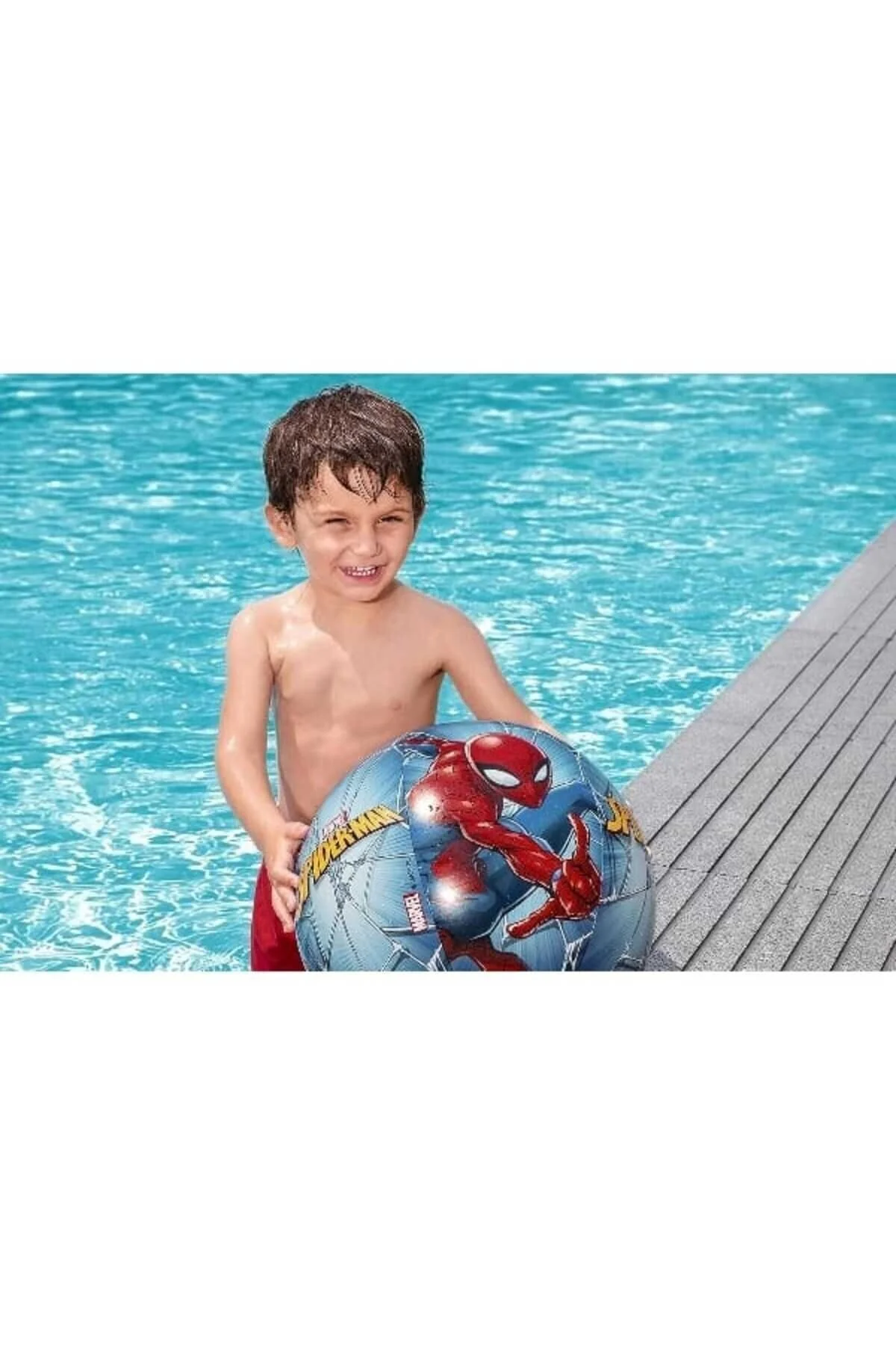 2+ yaş Spiderman Havuz Deniz Plaj Topu Örümcek Adam 51 cm - TURKAFONE Görsel 7