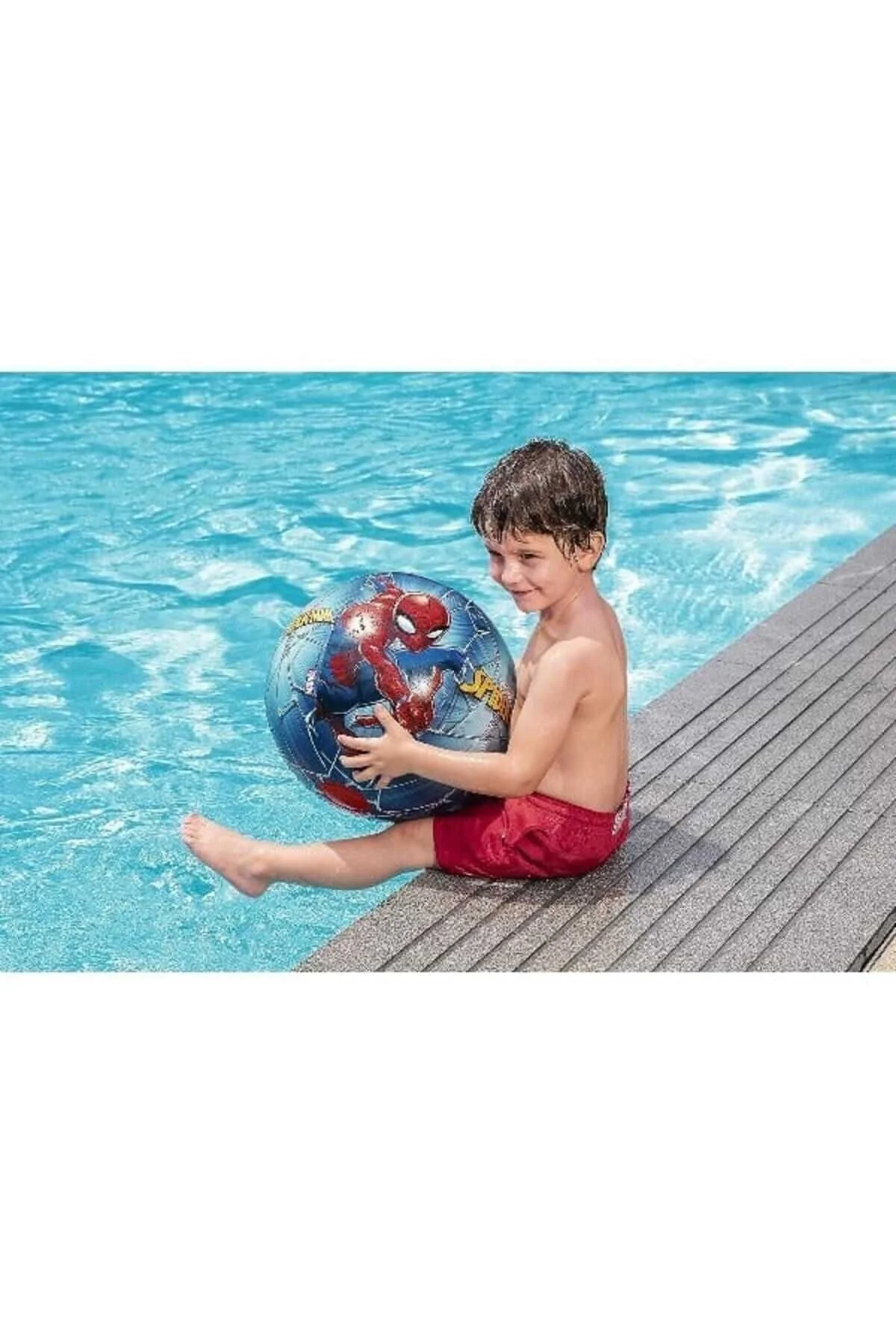 2+ yaş Spiderman Havuz Deniz Plaj Topu Örümcek Adam 51 cm - TURKAFONE Görsel 6
