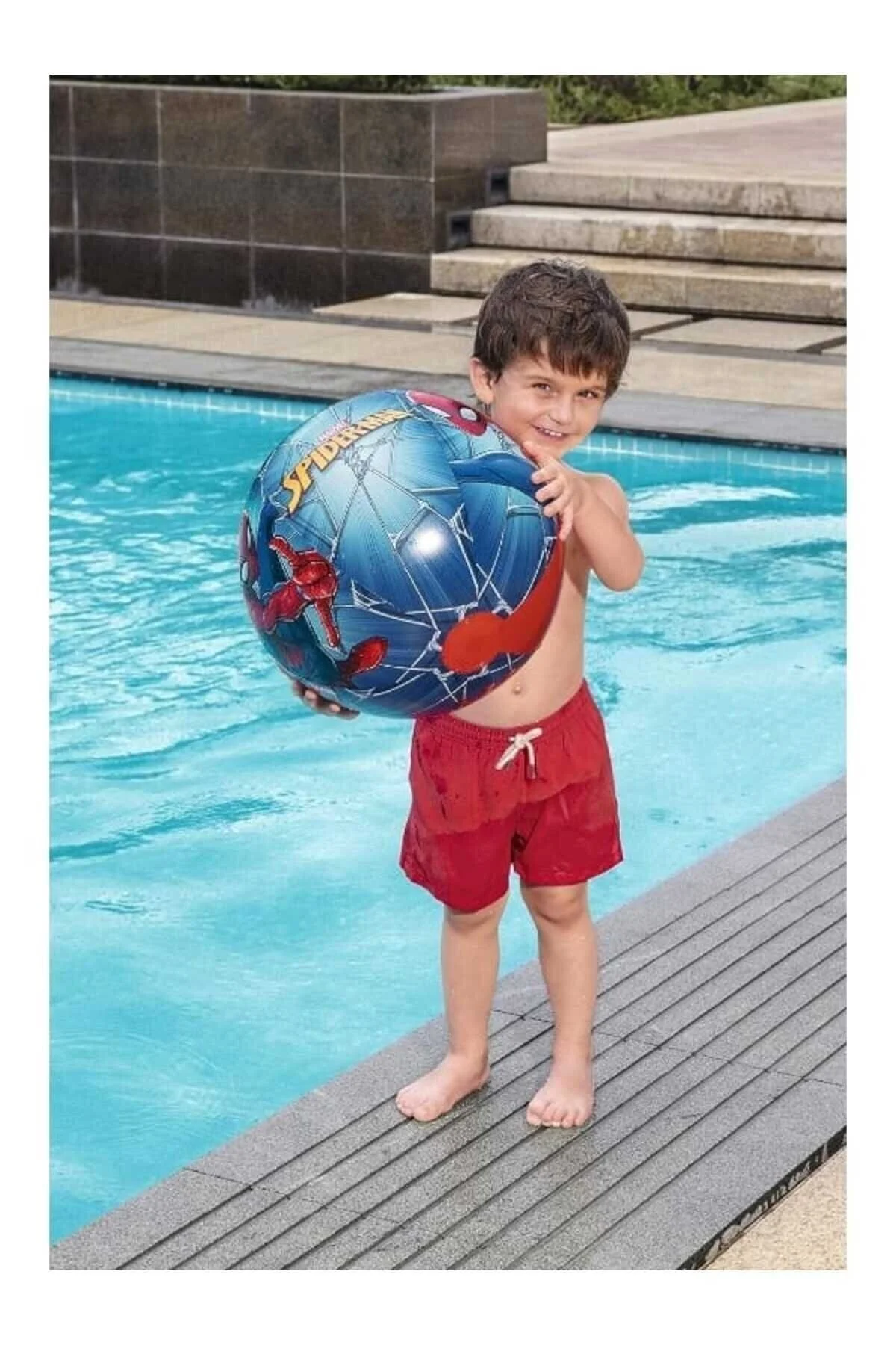 2+ yaş Spiderman Havuz Deniz Plaj Topu Örümcek Adam 51 cm - TURKAFONE Görsel 4