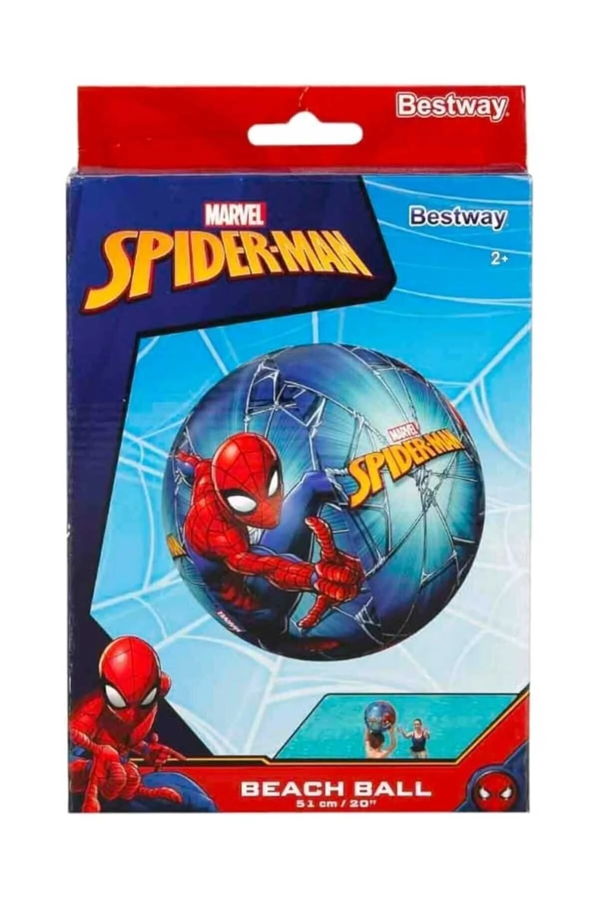 2+ yaş Spiderman Havuz Deniz Plaj Topu Örümcek Adam 51 cm - TURKAFONE Görsel 2