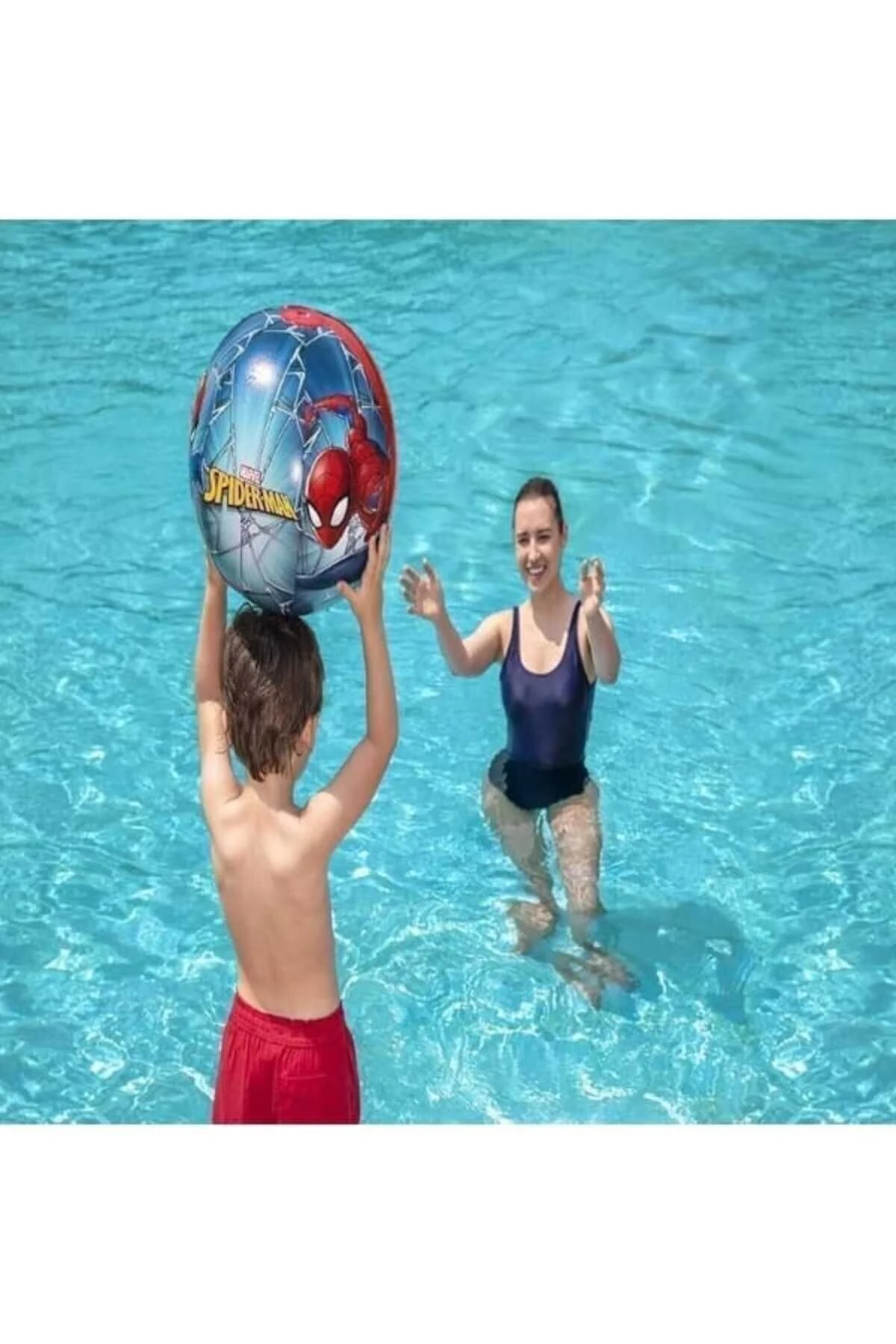 2+ yaş Spiderman Havuz Deniz Plaj Topu Örümcek Adam 51 cm - TURKAFONE Görsel 5