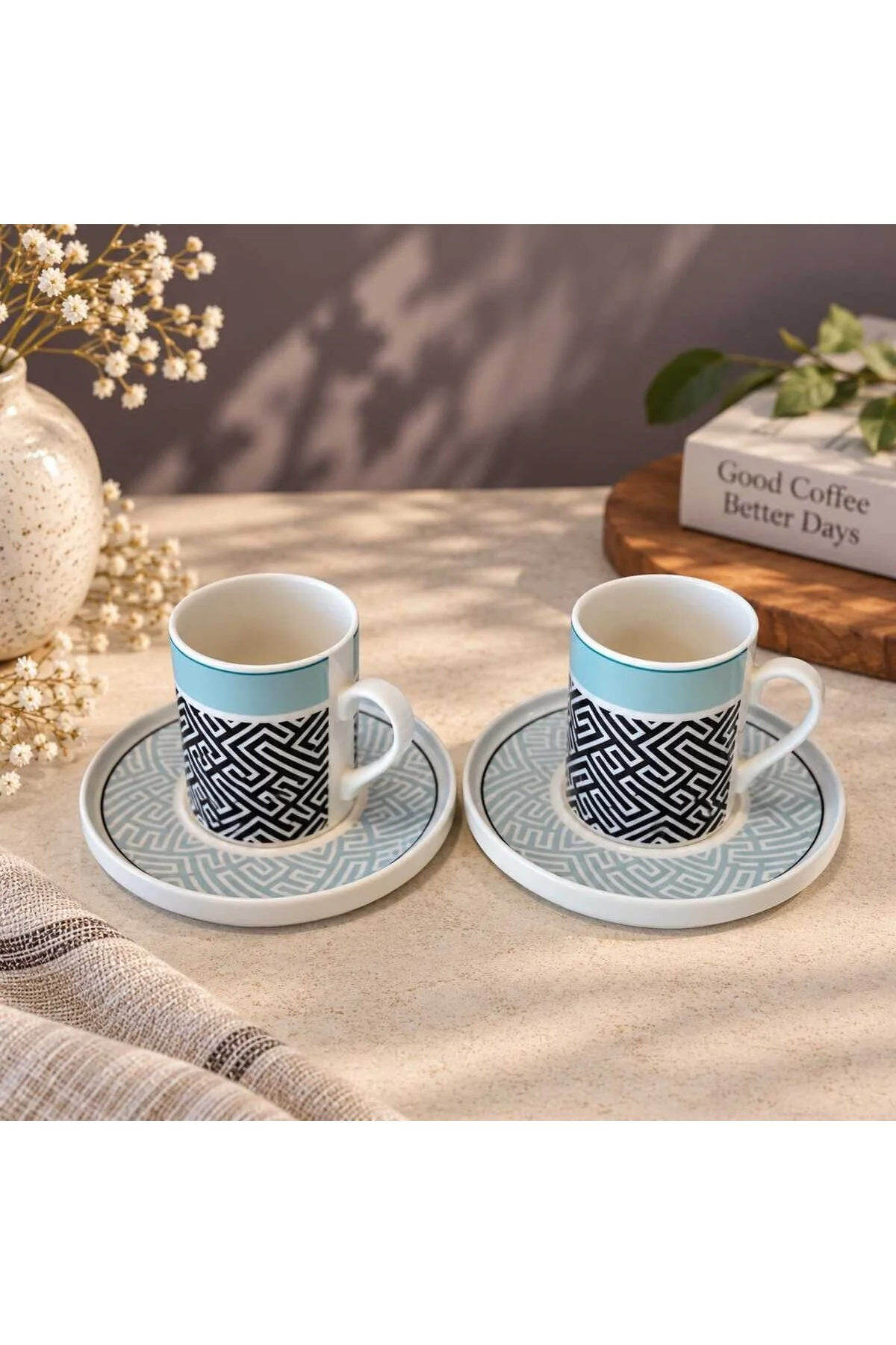Tabak Evi Porselen Mihenk Kahve Fincan Takımı 80cc 4 Parça 2 Kişilik