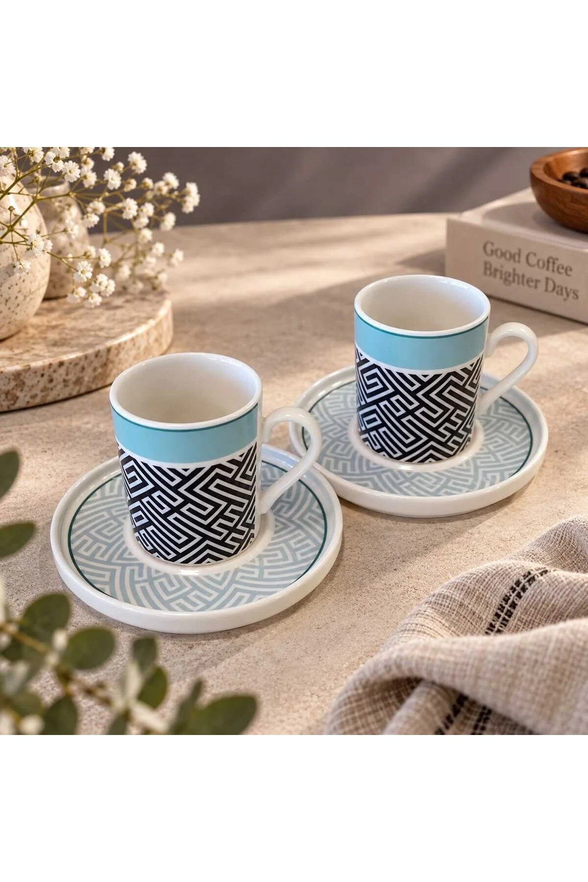 Tabak Evi Porselen Mihenk Kahve Fincan Takımı 80cc 4 Parça 2 Kişilik - tabakevi Görsel 3