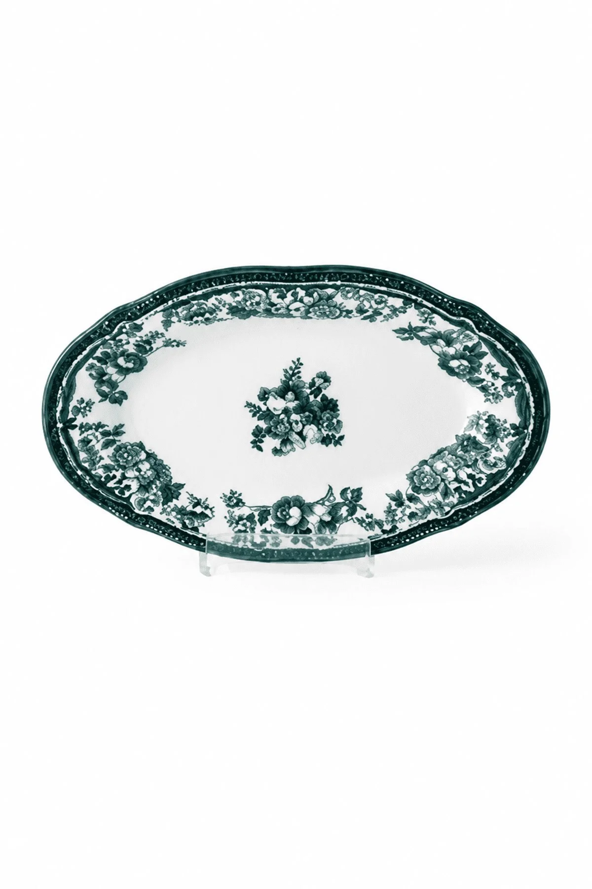 Porselen Velour Green Fulya Kayık Tabak Seti 32cm Tekli