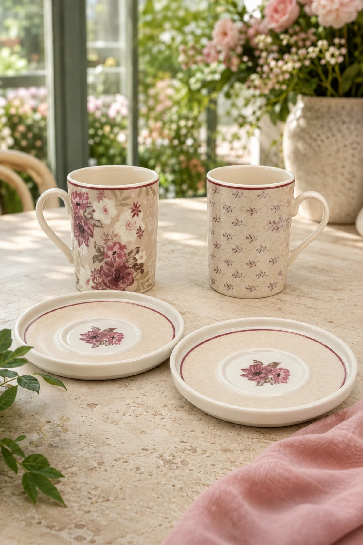 Tabak Evi Porselen Blossom Kahve Fincan Takımı 80cc 4 Parça 2 Kişilik - tabakevi Görsel 2