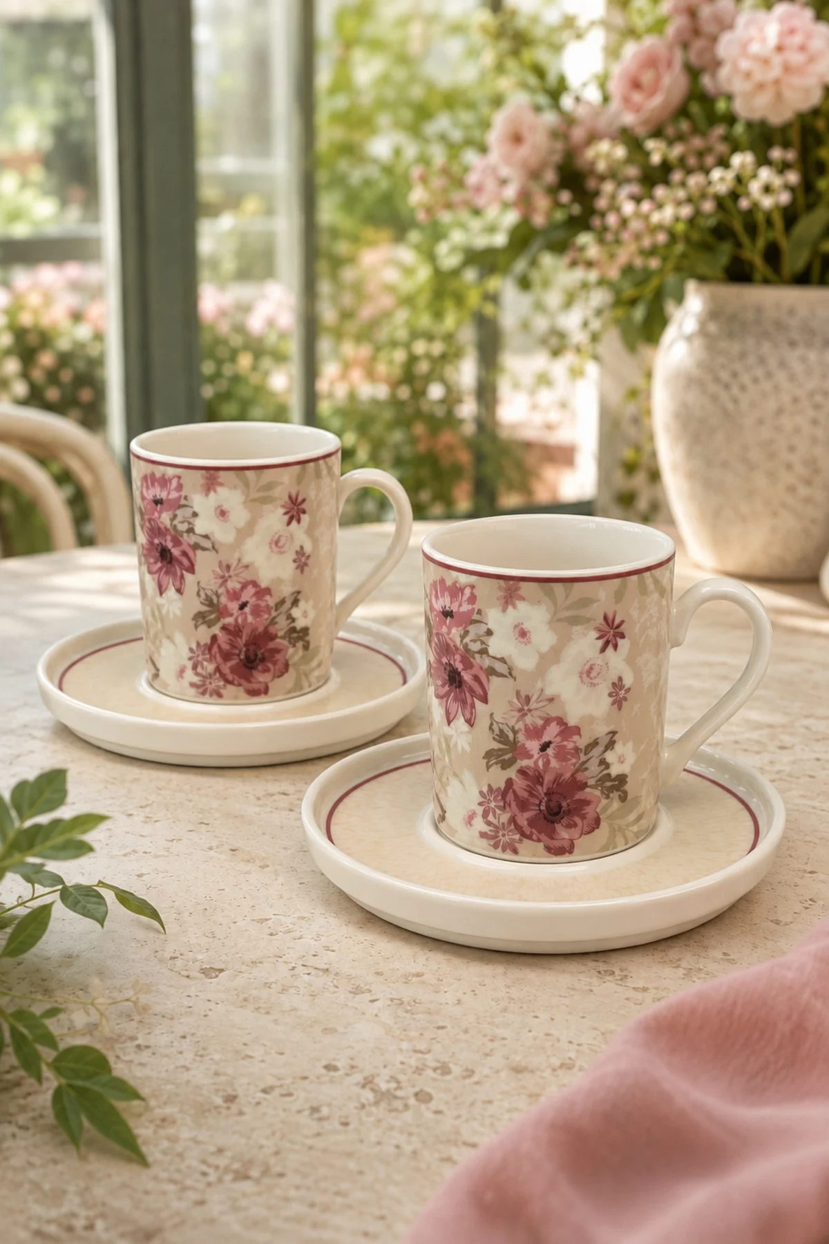 Tabak Evi Porselen Blossom Kahve Fincan Takımı 80cc 4 Parça 2 Kişilik - tabakevi Görsel 3