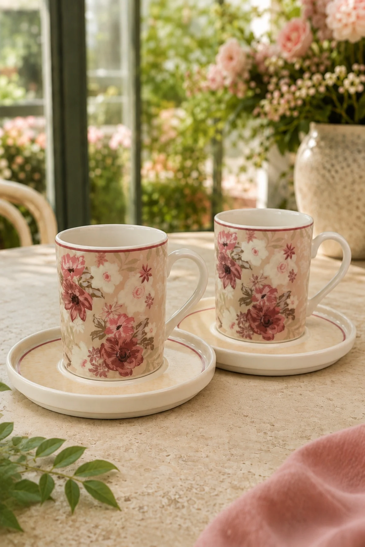 Tabak Evi Porselen Blossom Kahve Fincan Takımı 80cc 4 Parça 2 Kişilik - tabakevi Görsel 4